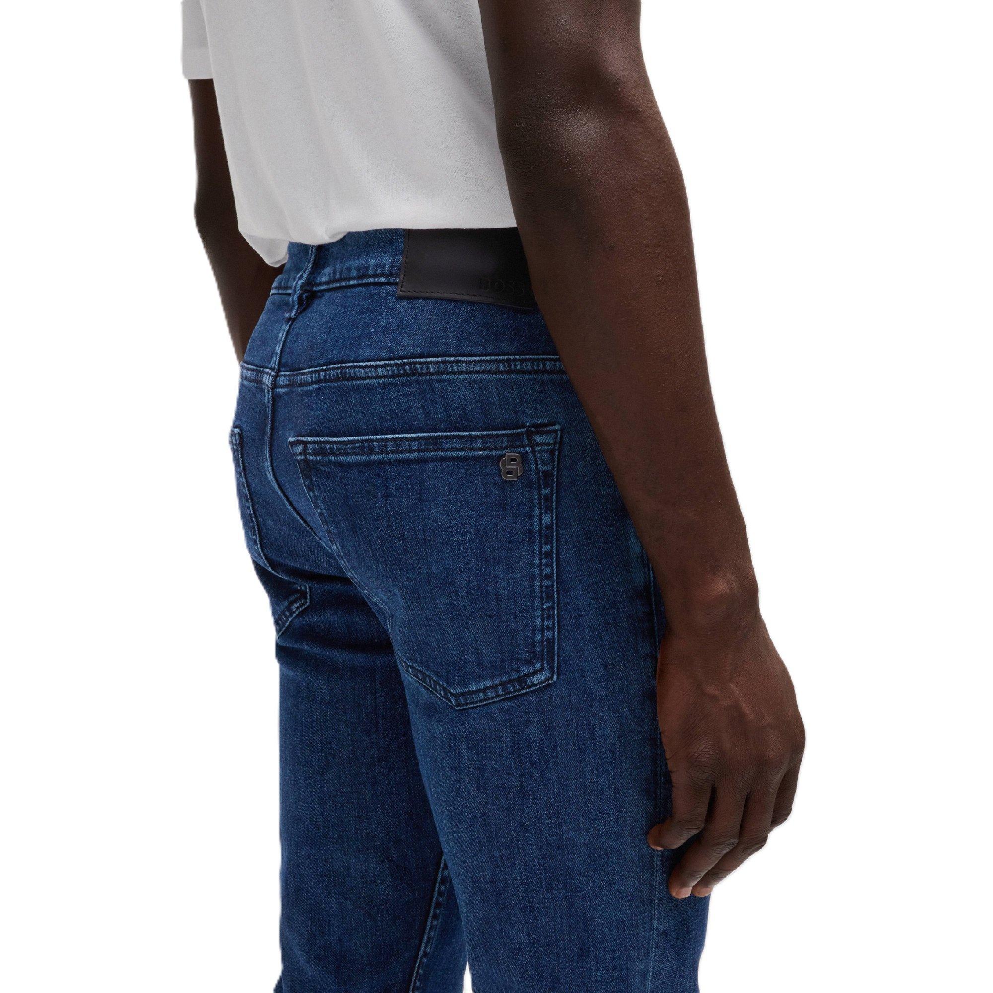 Navy - Boss - Delaware Bo 10251068 02 Slim Fit Jeans Mens - 3