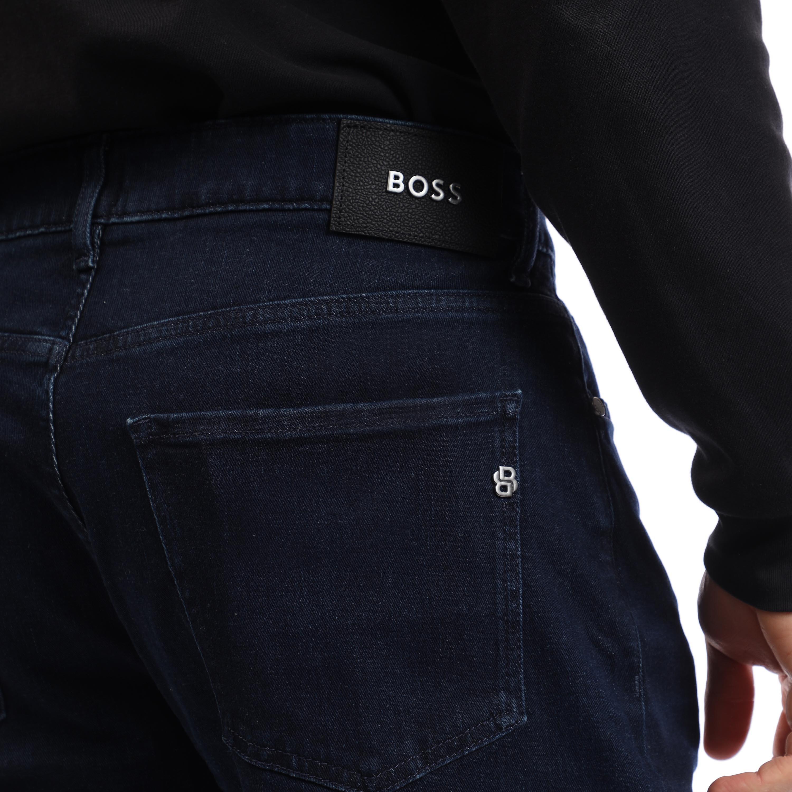 Navy - Boss - H-Re.Maine 10263151 01 Slim Fit Jeans Mens - 4