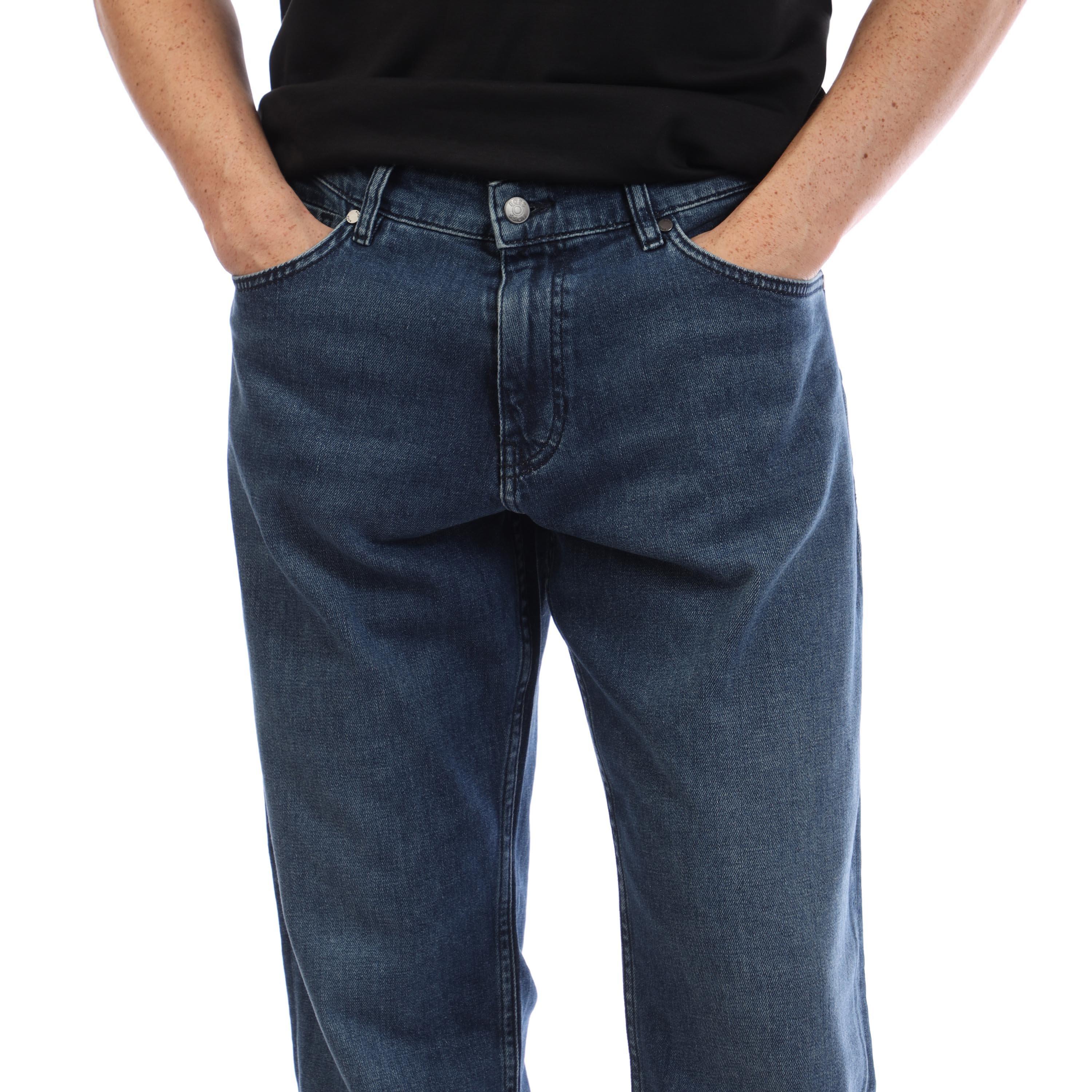 Navy - Boss - H-Re.Maine 10263385 01 Slim Fit Jeans Mens - 3