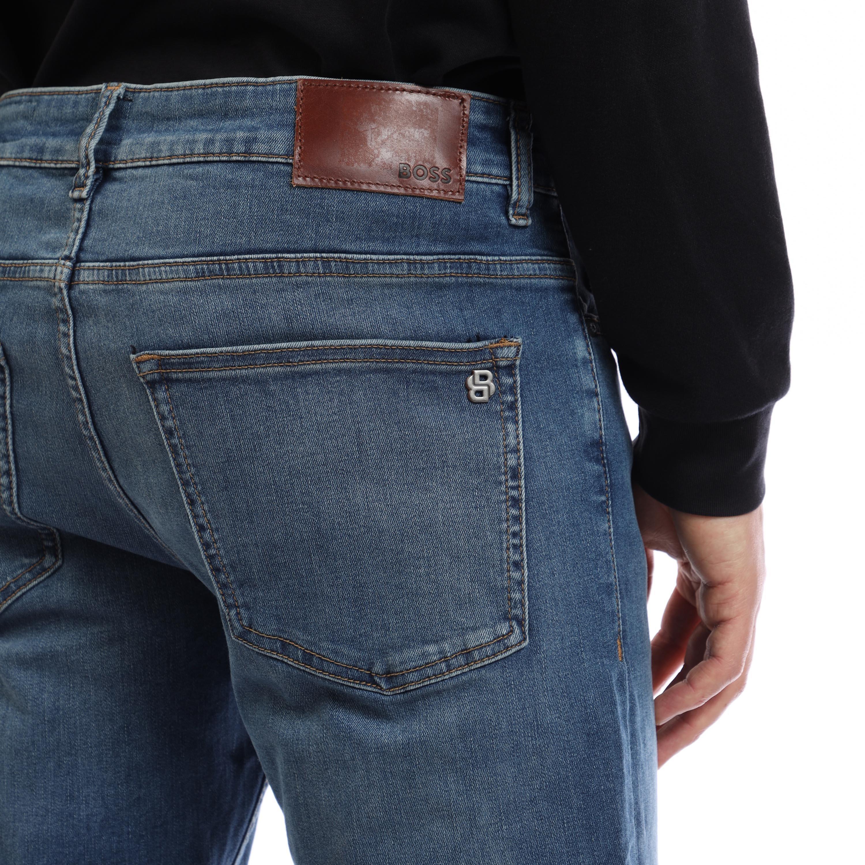 Bright Blue - Boss - Delaware Bo 10263424 03 Slim Fit Jeans Mens - 4