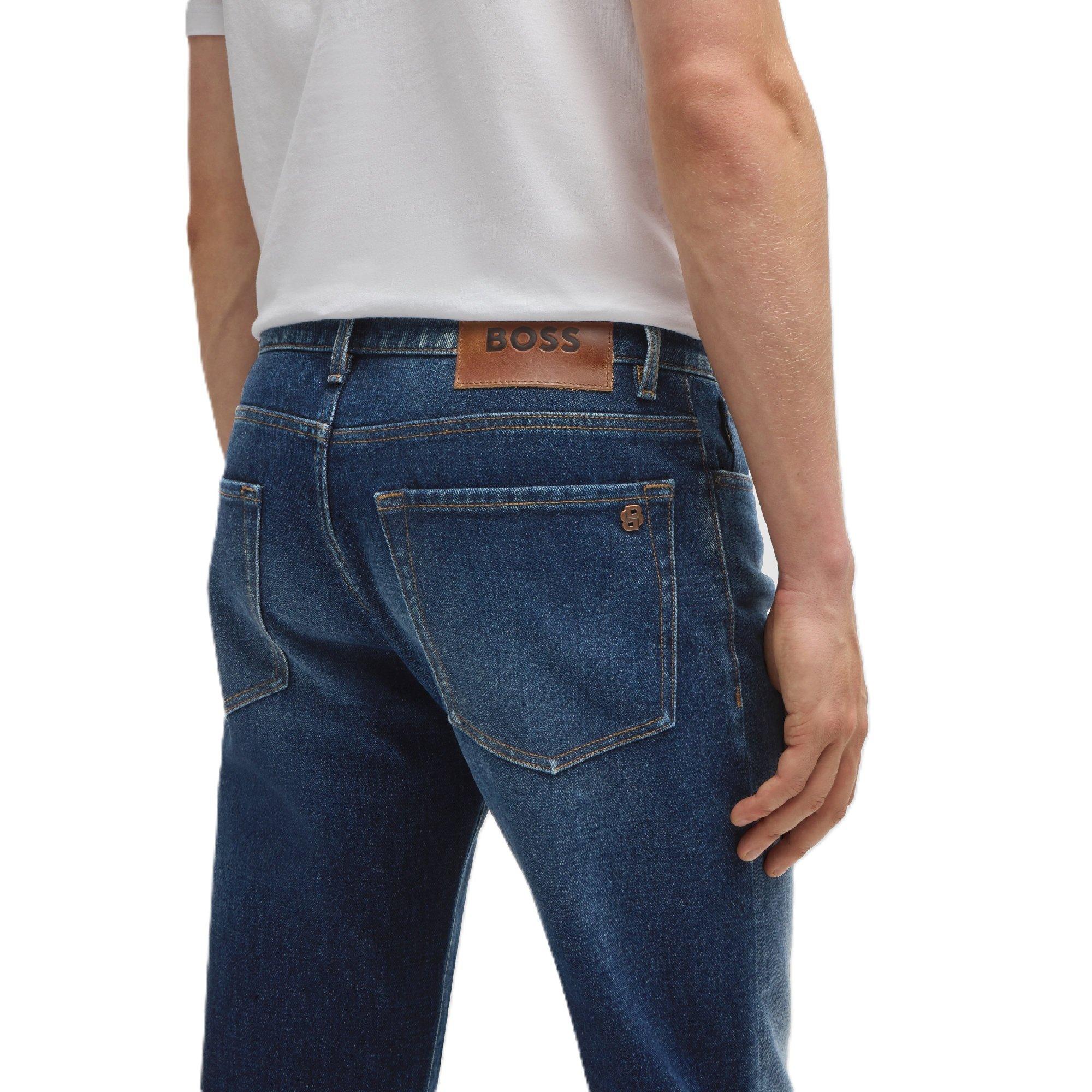 Medium Blue - Boss - Re.Maine Bo 10265577 01 Slim Fit Jeans Mens - 3