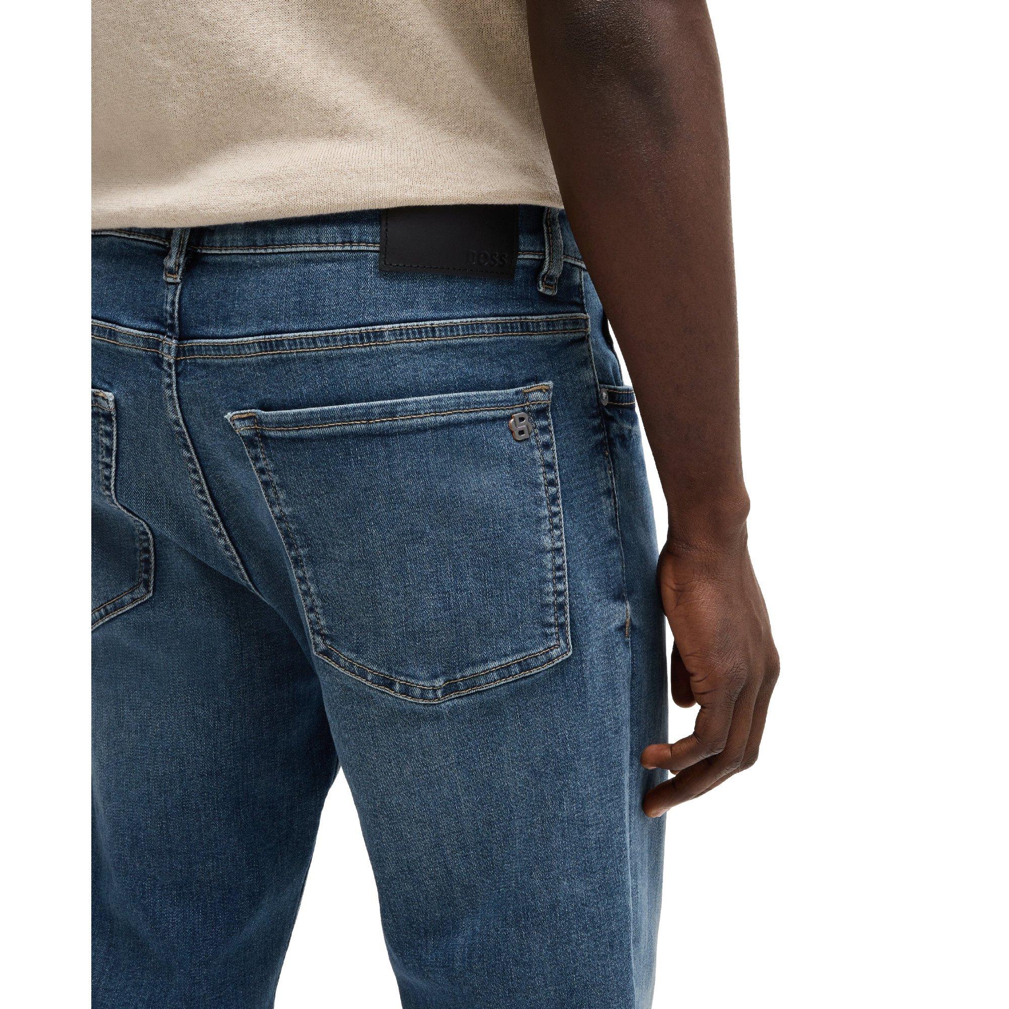 Navy - Boss - Re.Maine Bo 10263424 01 Slim Fit Jeans Mens - 3