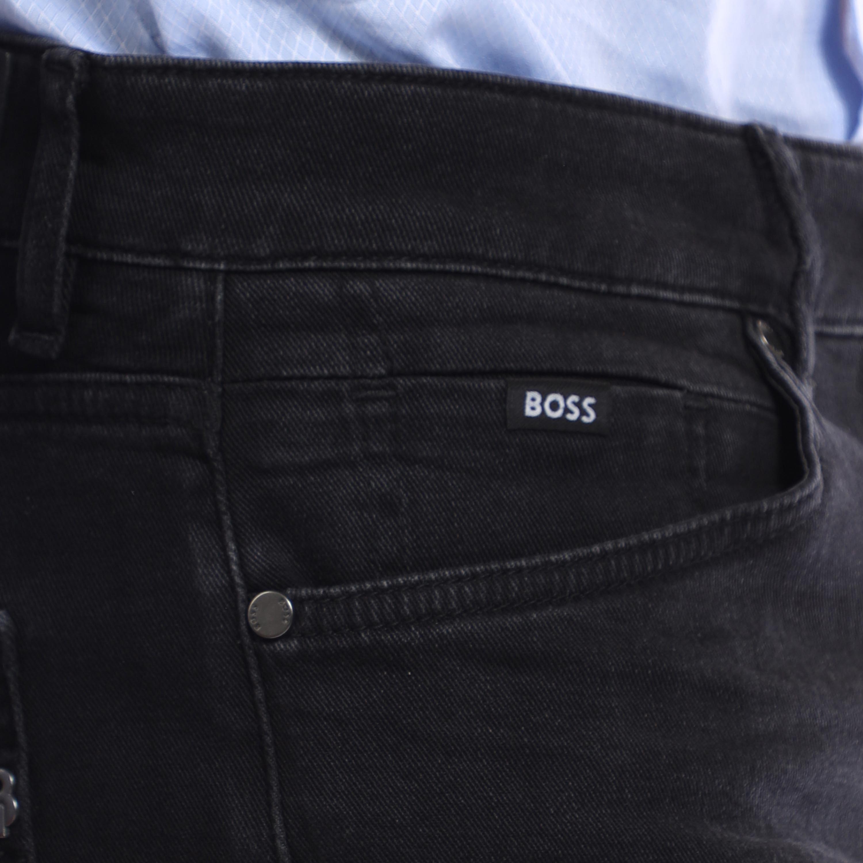 Black - Boss - H-Delano 10230826 01 Slim Fit Jeans Mens - 3