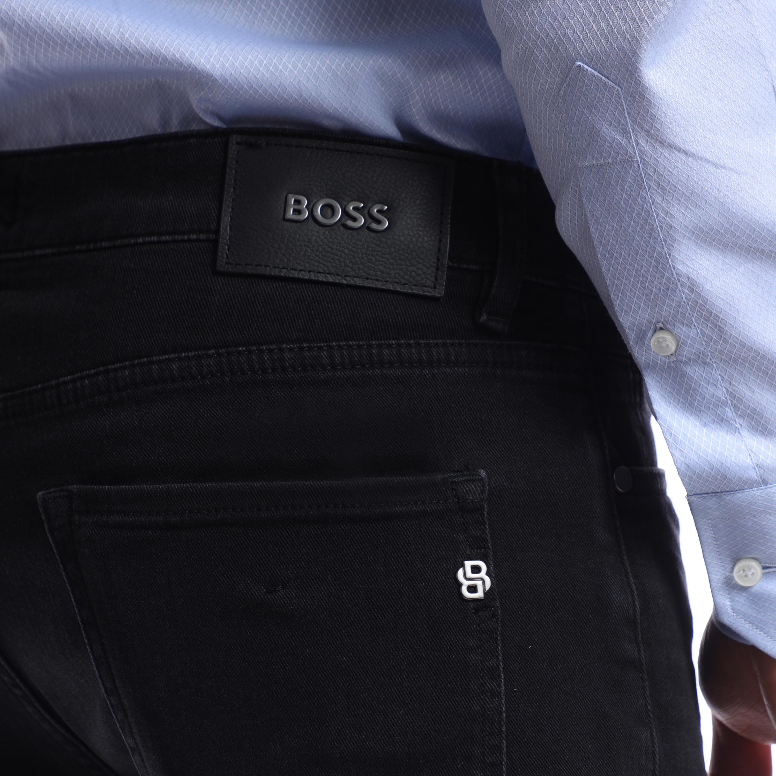 Black - Boss - H-Delano 10230826 01 Slim Fit Jeans Mens - 4