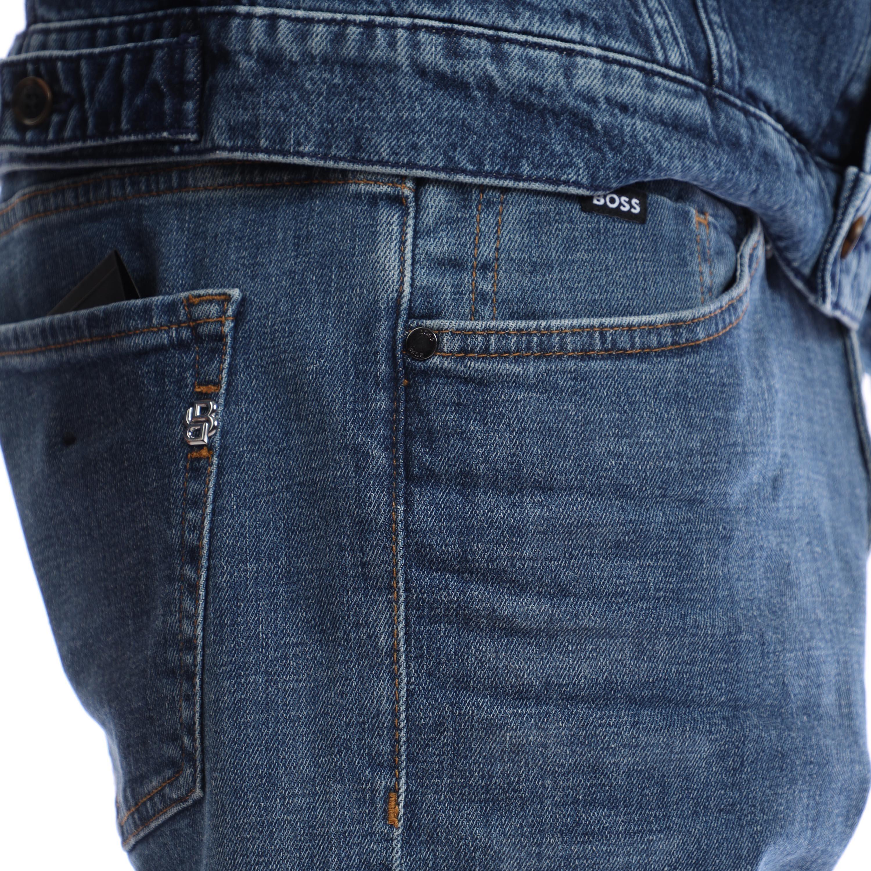 Bright Blue - Boss - H-Taber 10265604 01 Slim Fit Jeans Mens - 3