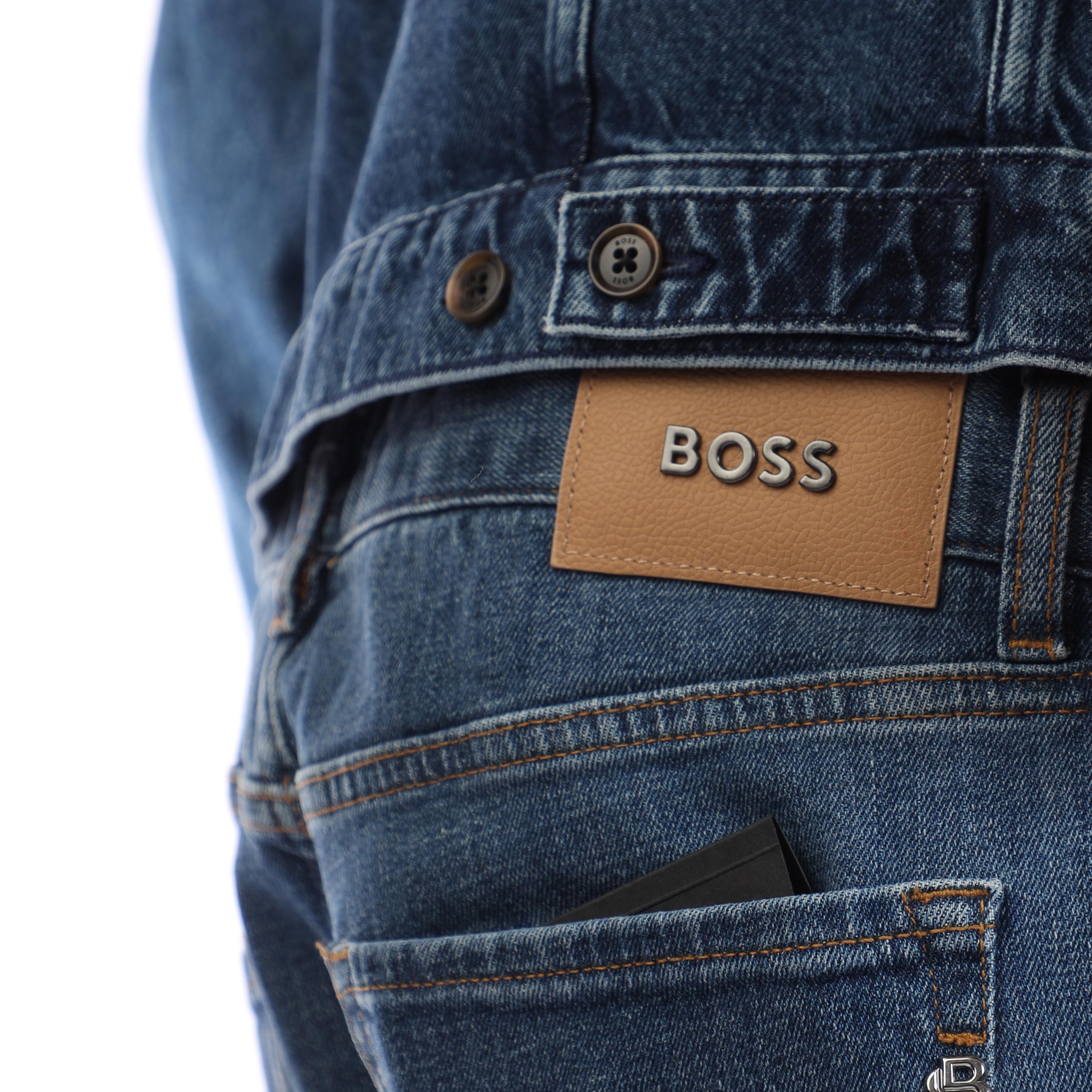 Bright Blue - Boss - H-Taber 10265604 01 Slim Fit Jeans Mens - 4