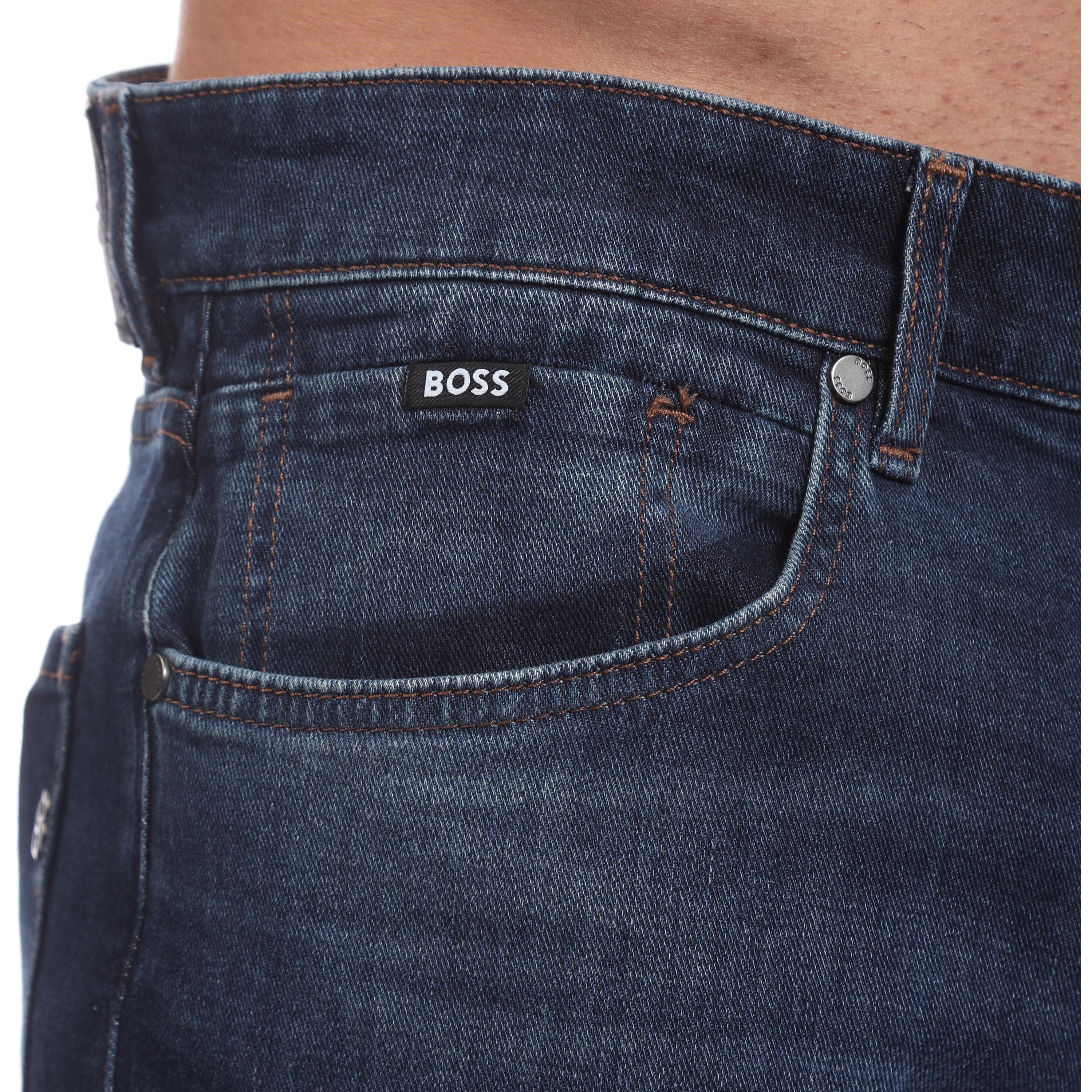 Navy - Boss - H-Re.Maine 10248179 02 Slim Fit Jeans Mens - 4