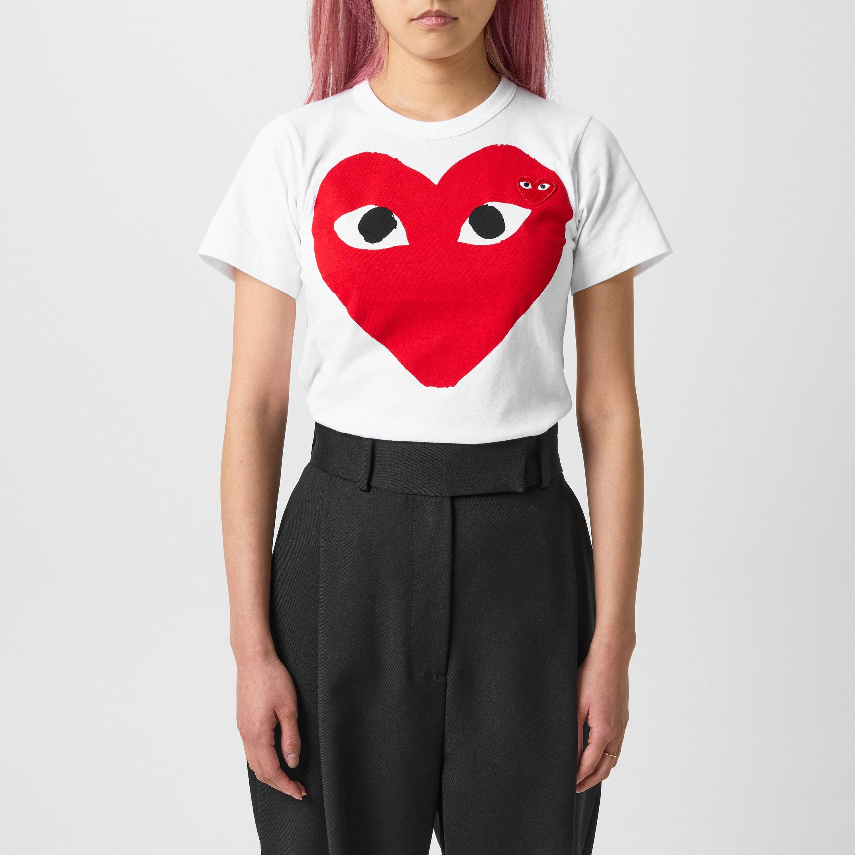 トップス PLAY COMME DES GARONS Oversized T-Shirts Comme des Garcons Play Black Market Oversized T-Shirt White