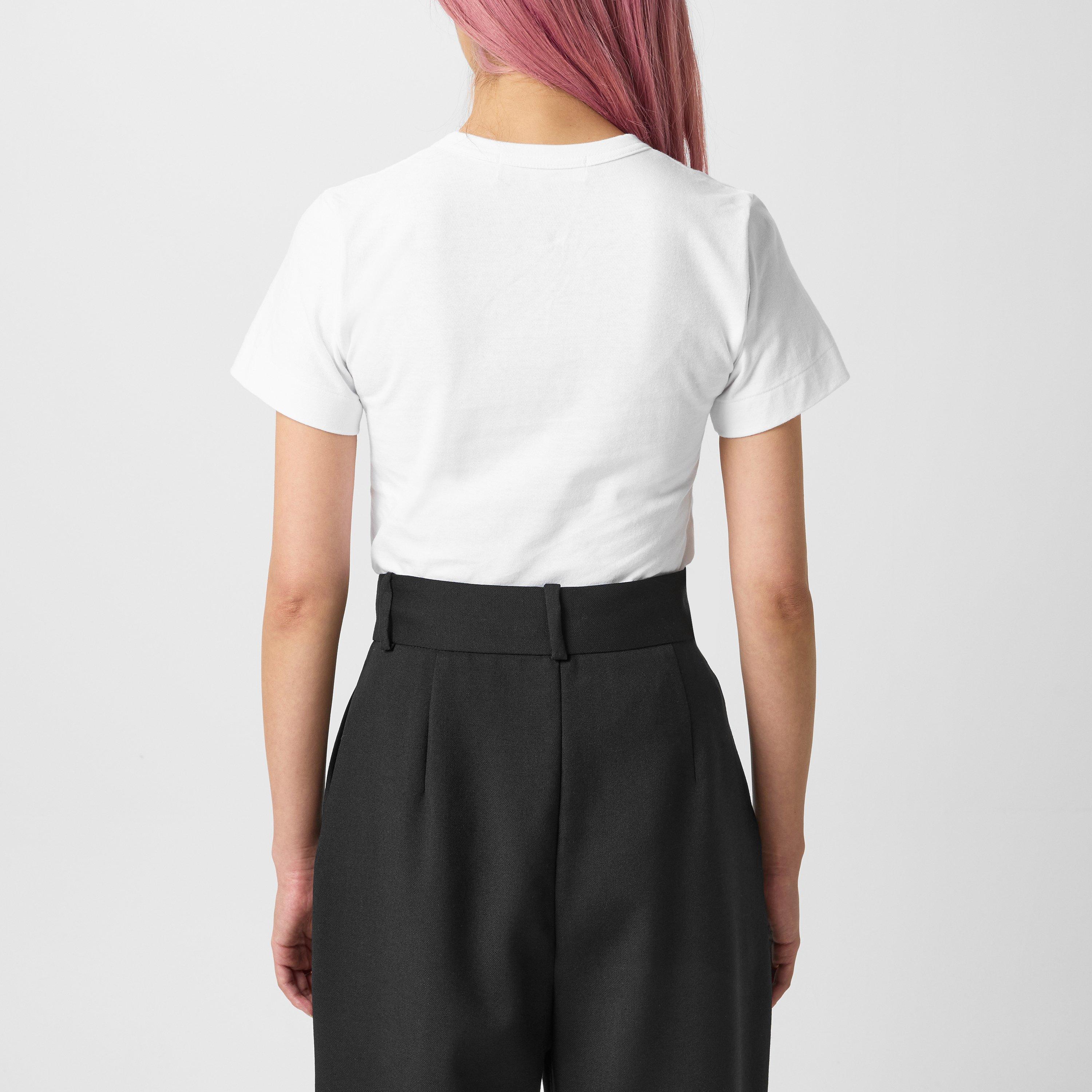 White 1 - Comme des Garcons PLAY - Xl Peeping Heart T Shirt - 4