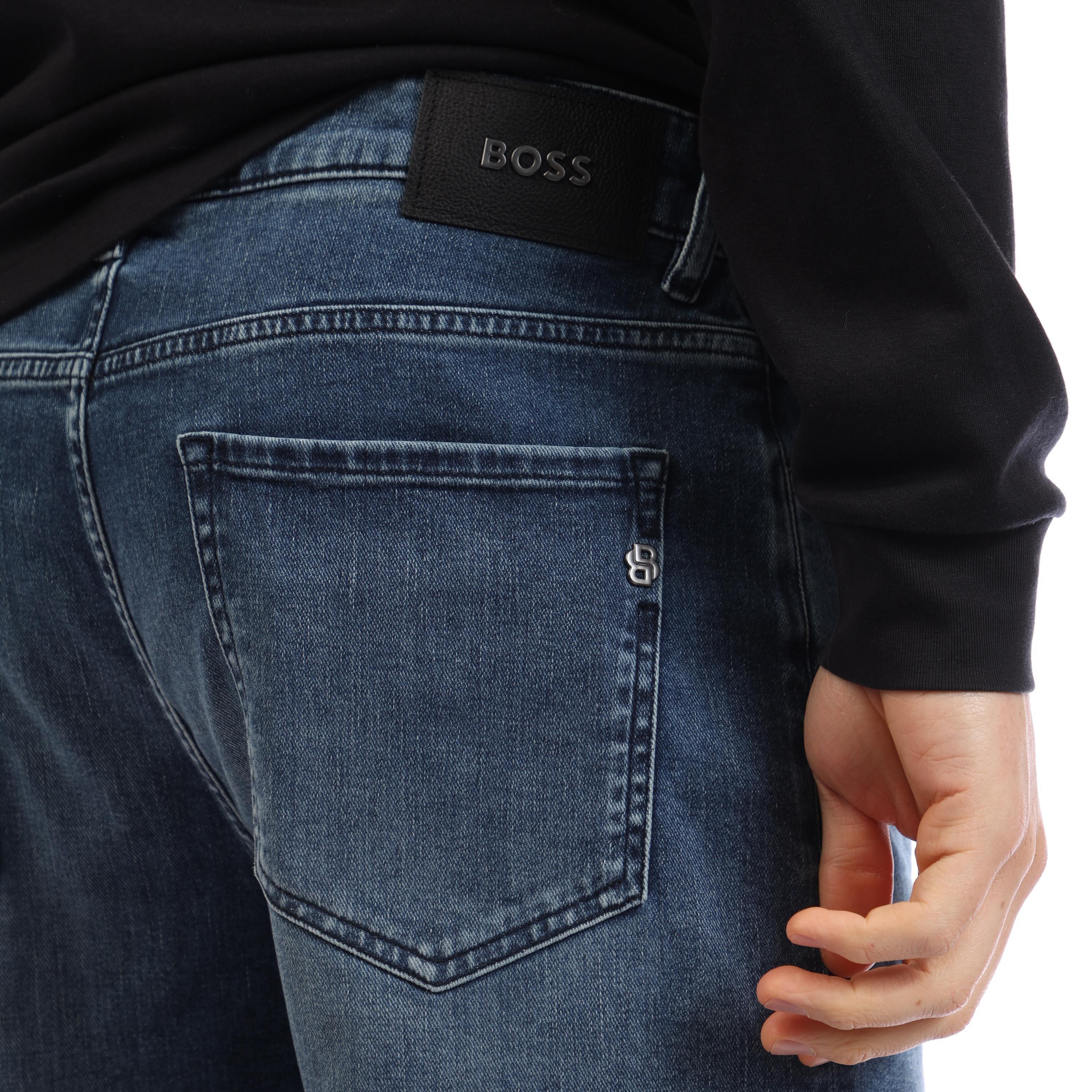 Navy - Boss - Taber Slim Fit Jeans - 4