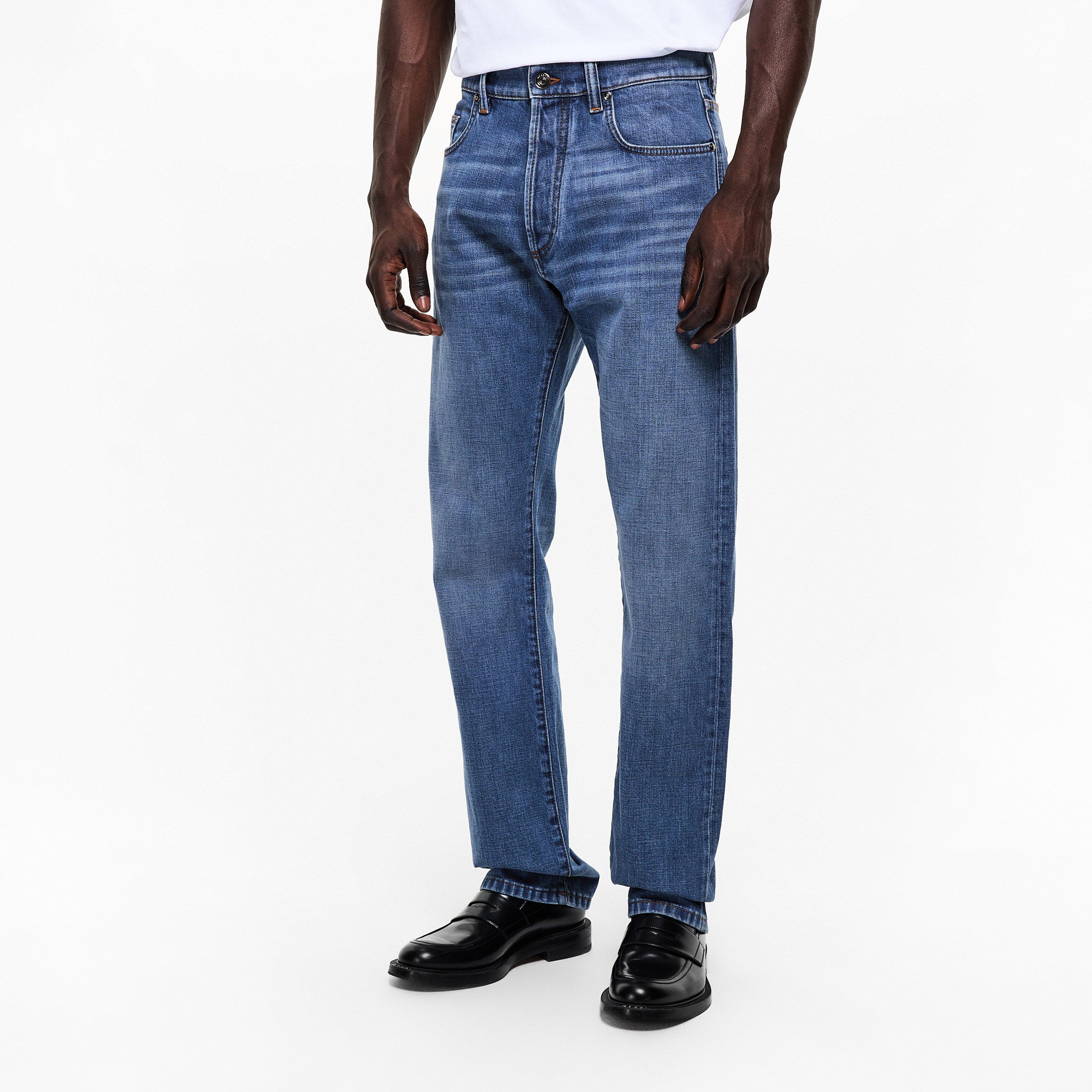 Medium Blue - Versace - Men's Straight Leg Jeans - 3