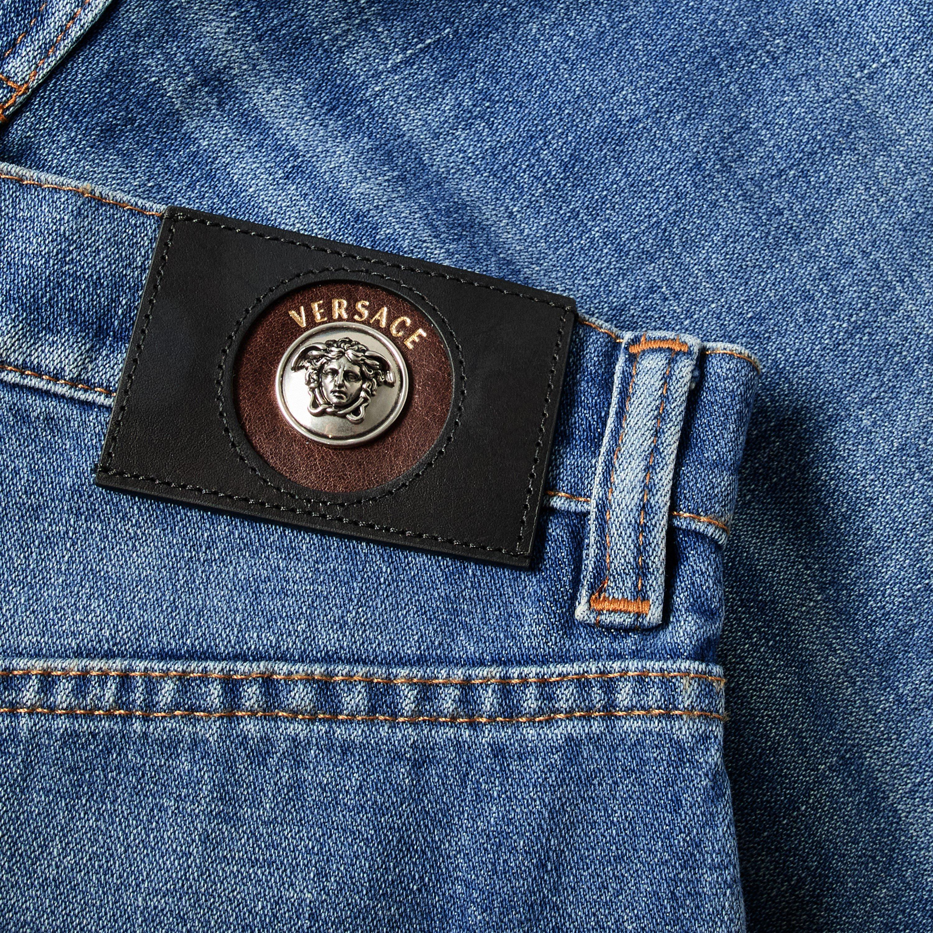 Medium Blue - Versace - Men's Straight Leg Jeans - 5