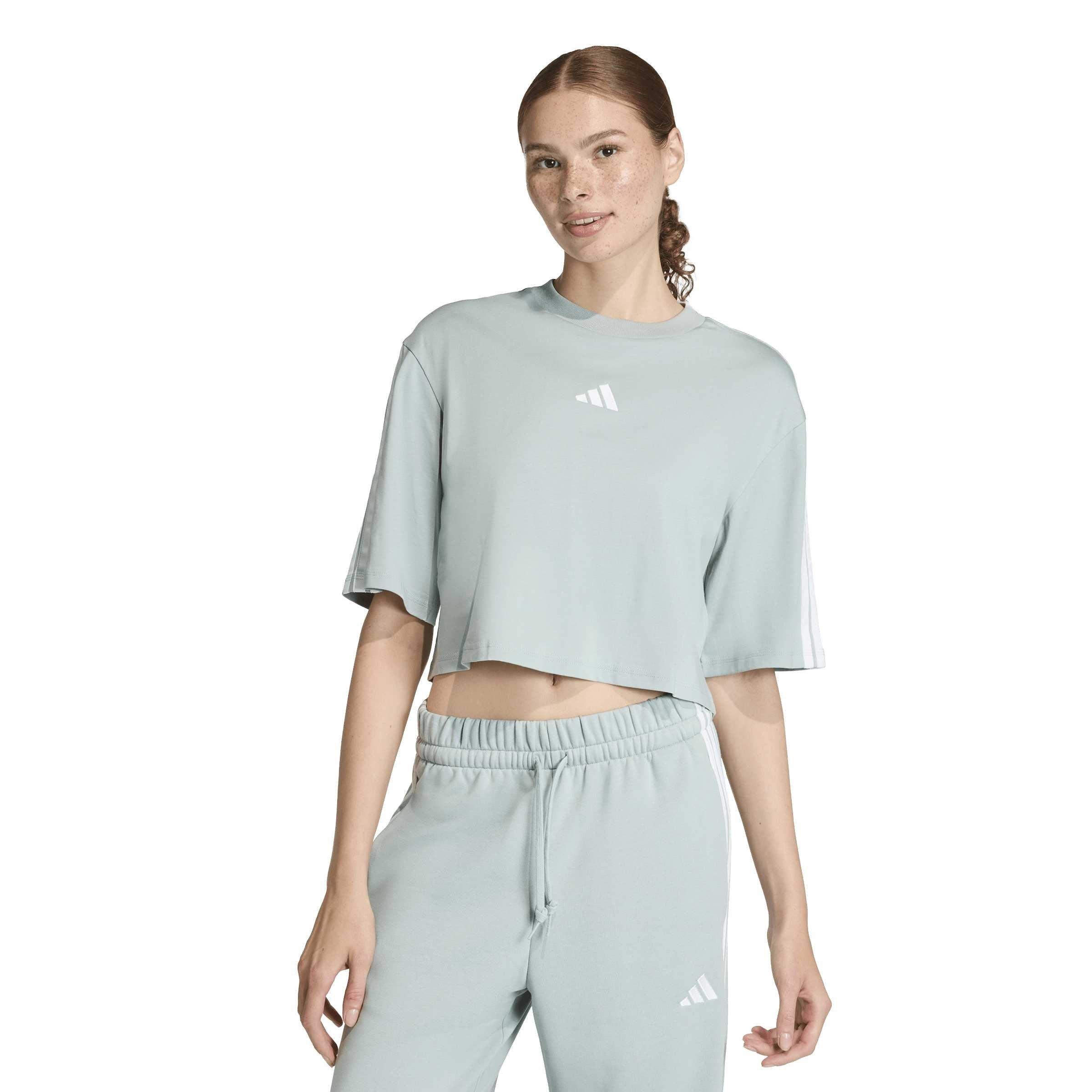 W.Sage/White - adidas - Women's Crop Top - 2