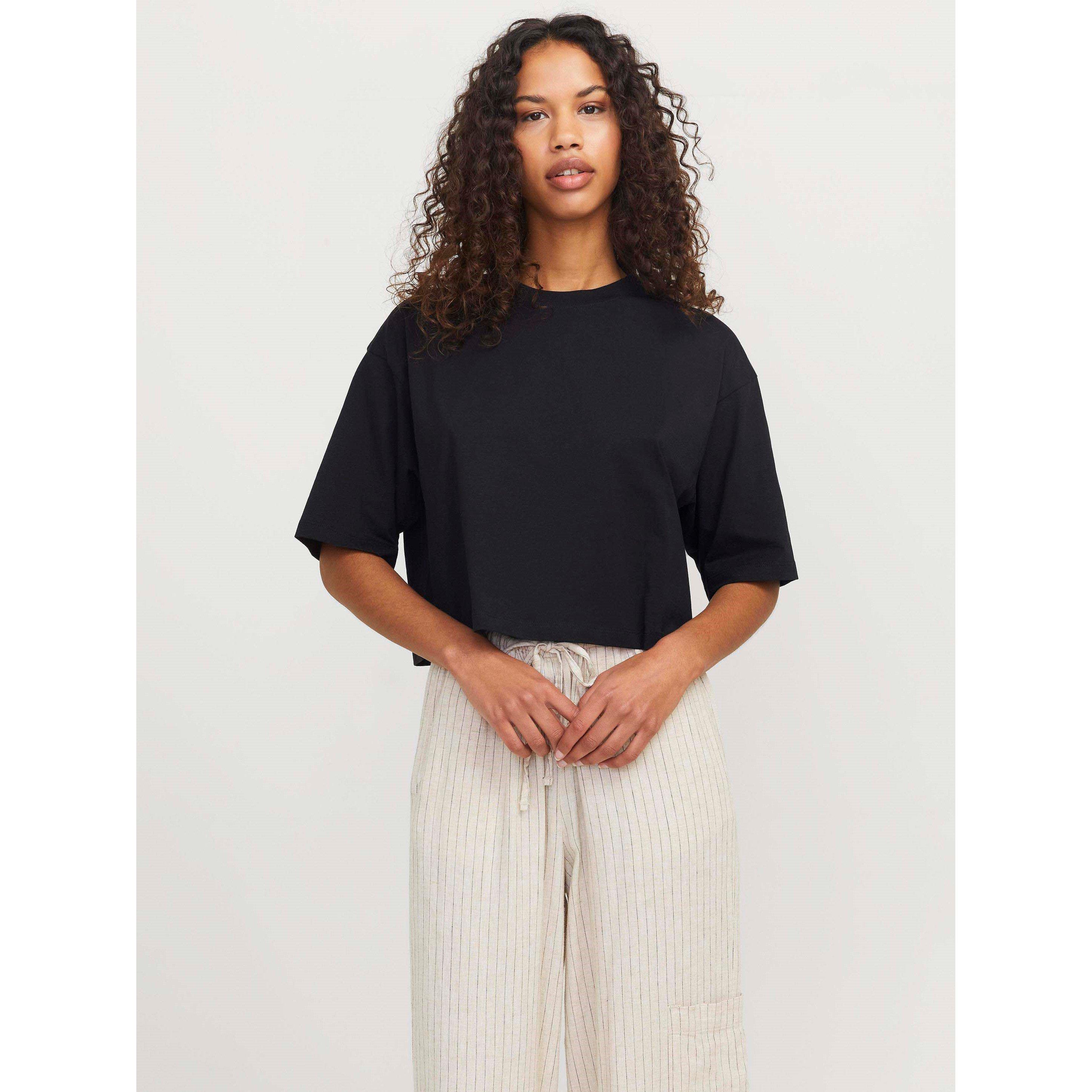 Black - JJXX - Andrea Loose Cropped T-Shirt Ladies - 3