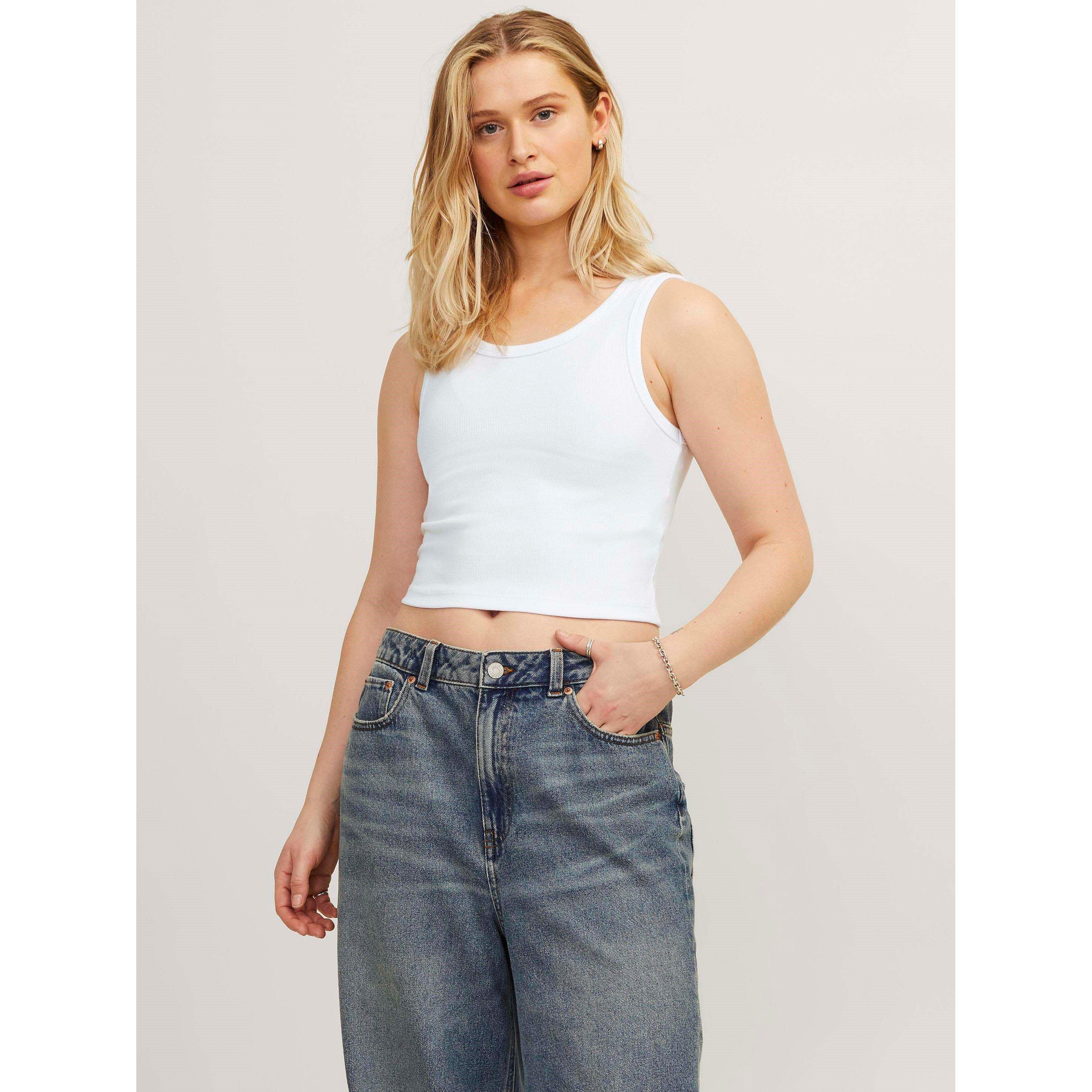 Bright White - JJXX - Fallon Sleeveless Ribbed Top Ladies - 3