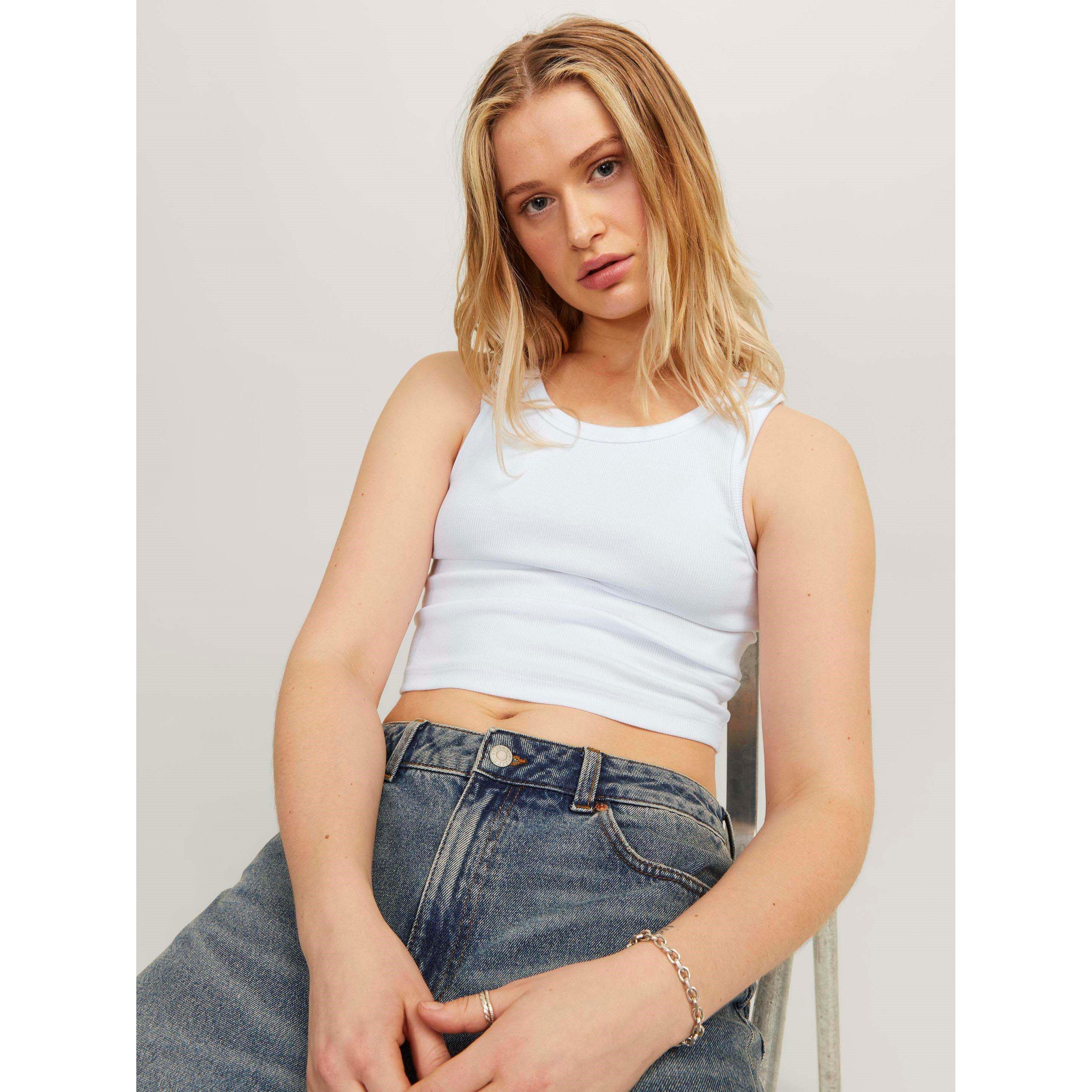 Bright White - JJXX - Fallon Sleeveless Ribbed Top Ladies - 7