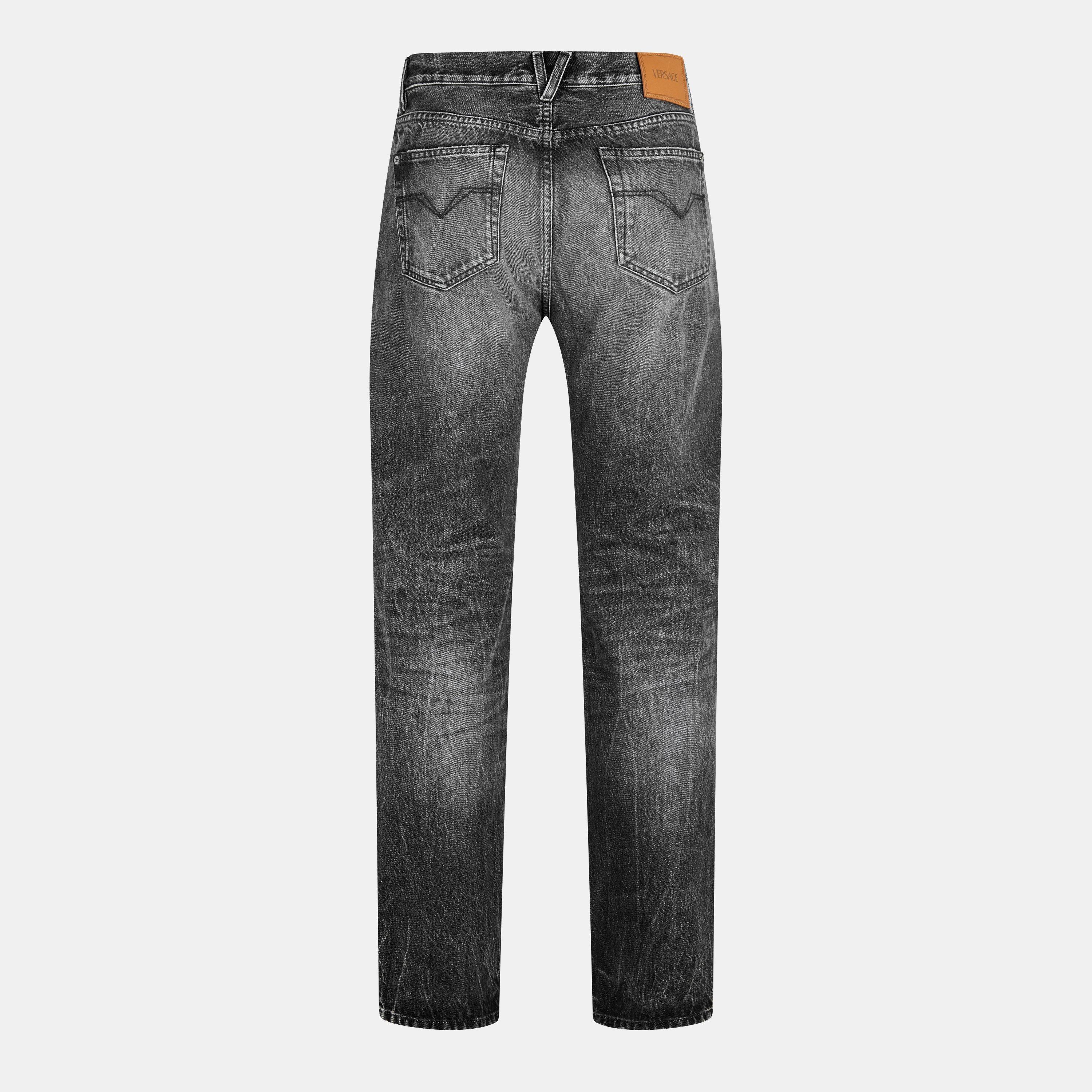 Medium Grey - Versace - Men's Stone Wash Slim Fit Jeans - 2