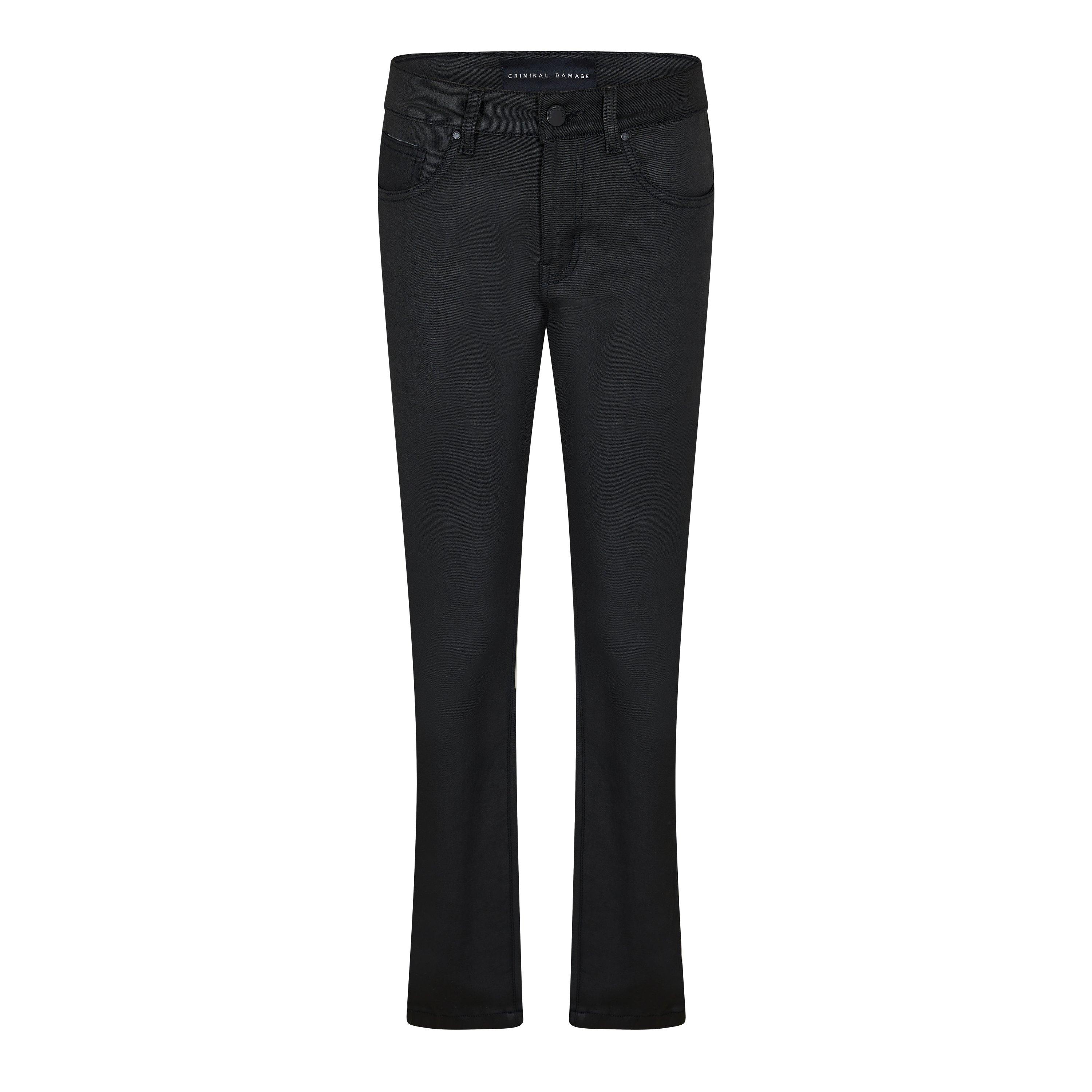 Black - Criminal Damage - Men's Coated Denim Straight Leg Jeans - 1