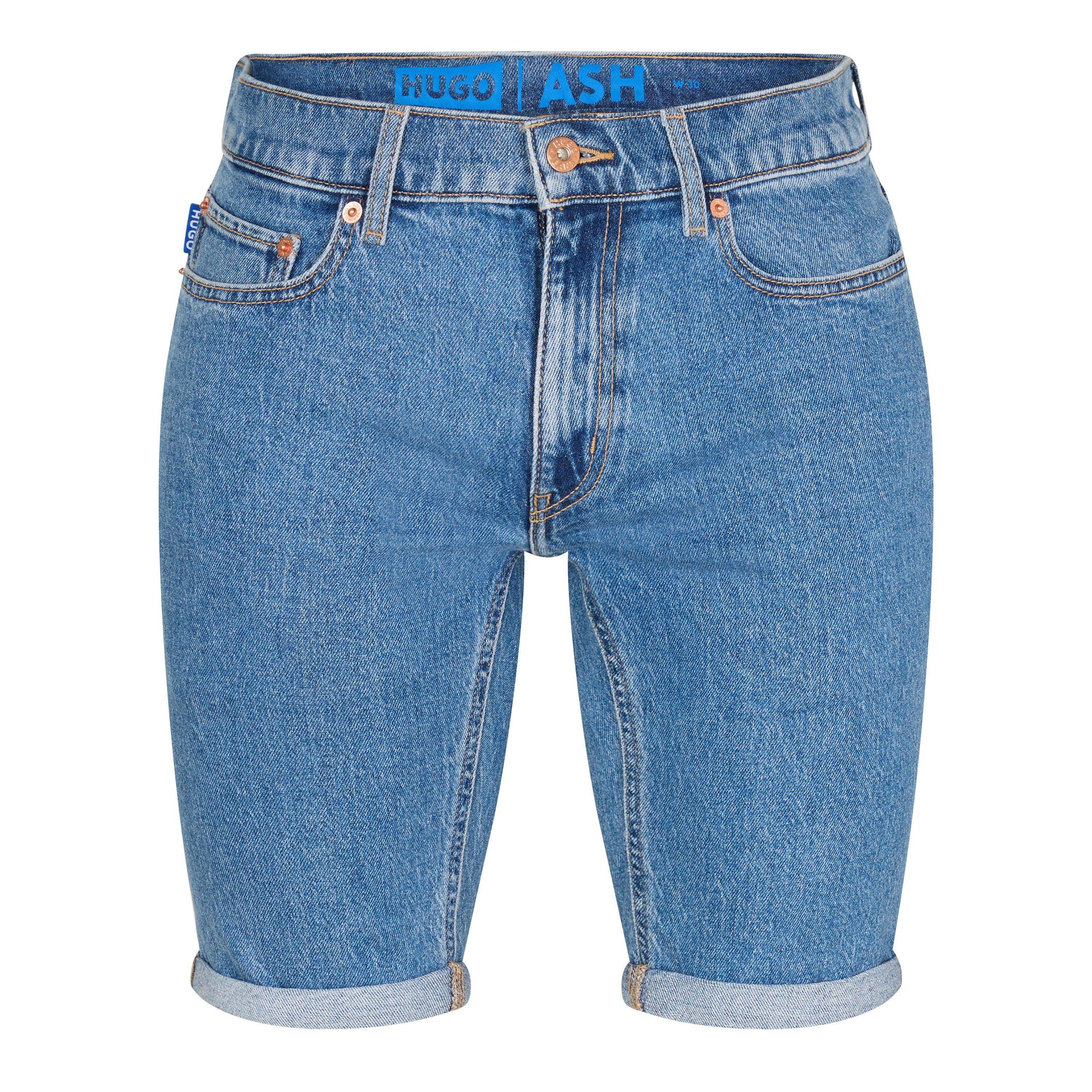 Pastel Blue - Hugo - Ash/S 10259241 01 Denim Short Mens - 1