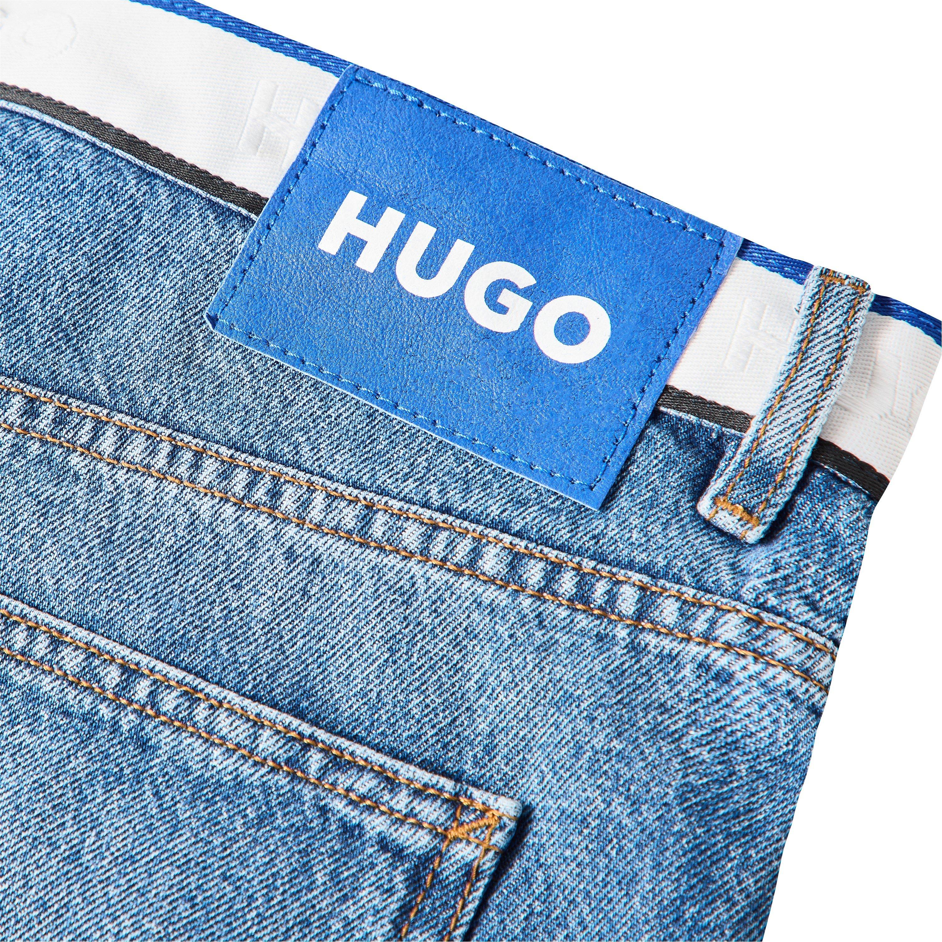 Medium Blue - Hugo - Men's Nate/Tape Wide Leg Jeans - 3