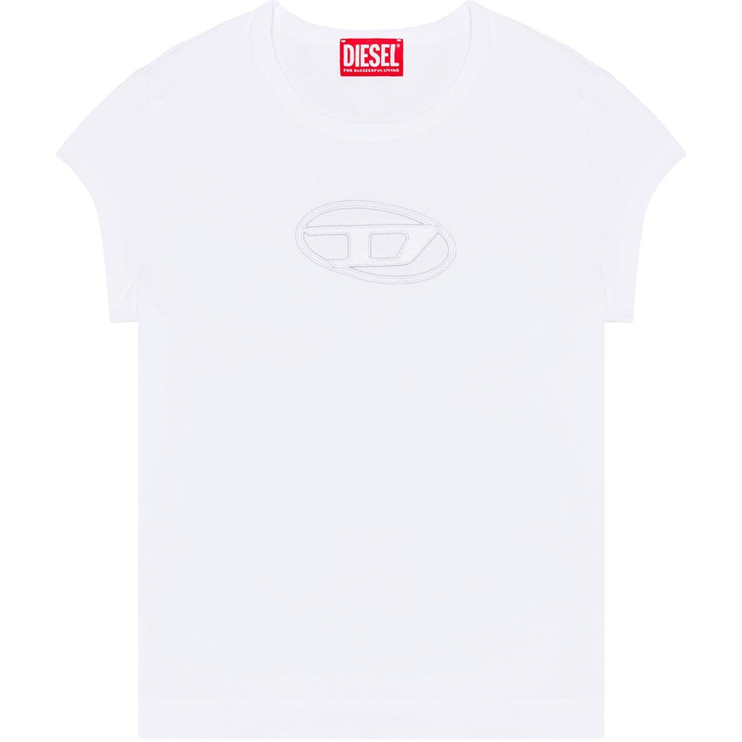Diesel Women's White T-Angie Oval D T-Shirt - 12