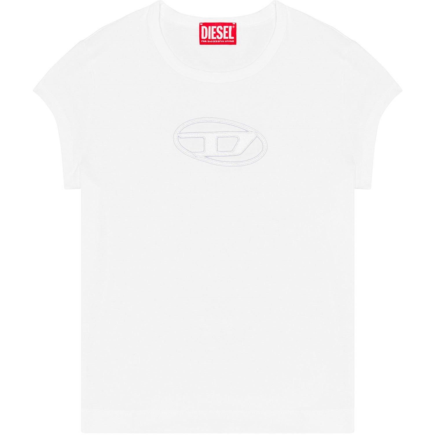 White - Diesel - T-Angie Oval D T-Shirt - 5