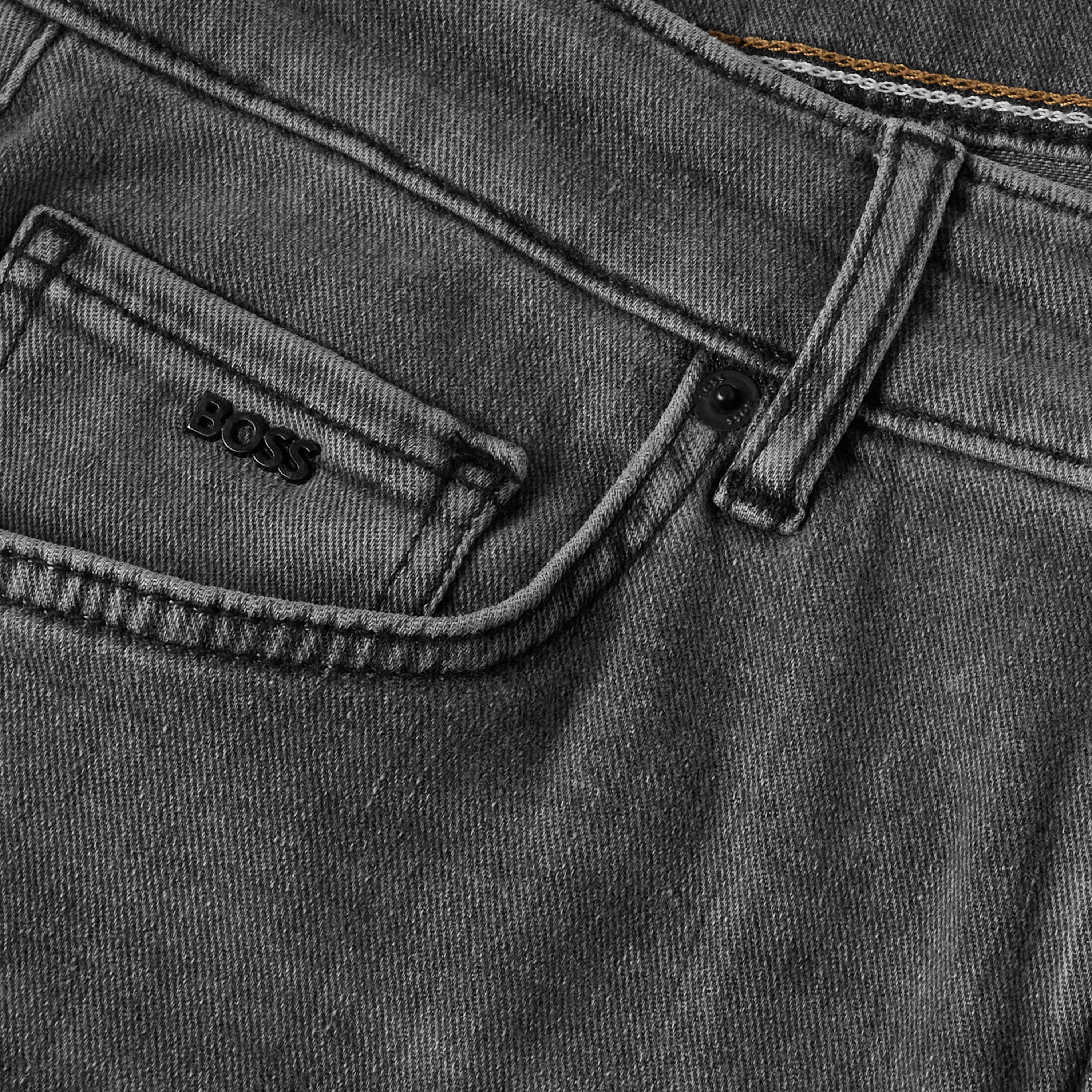 Dark Grey - Boss - Men's Taber Slim Fit Jeans - 3