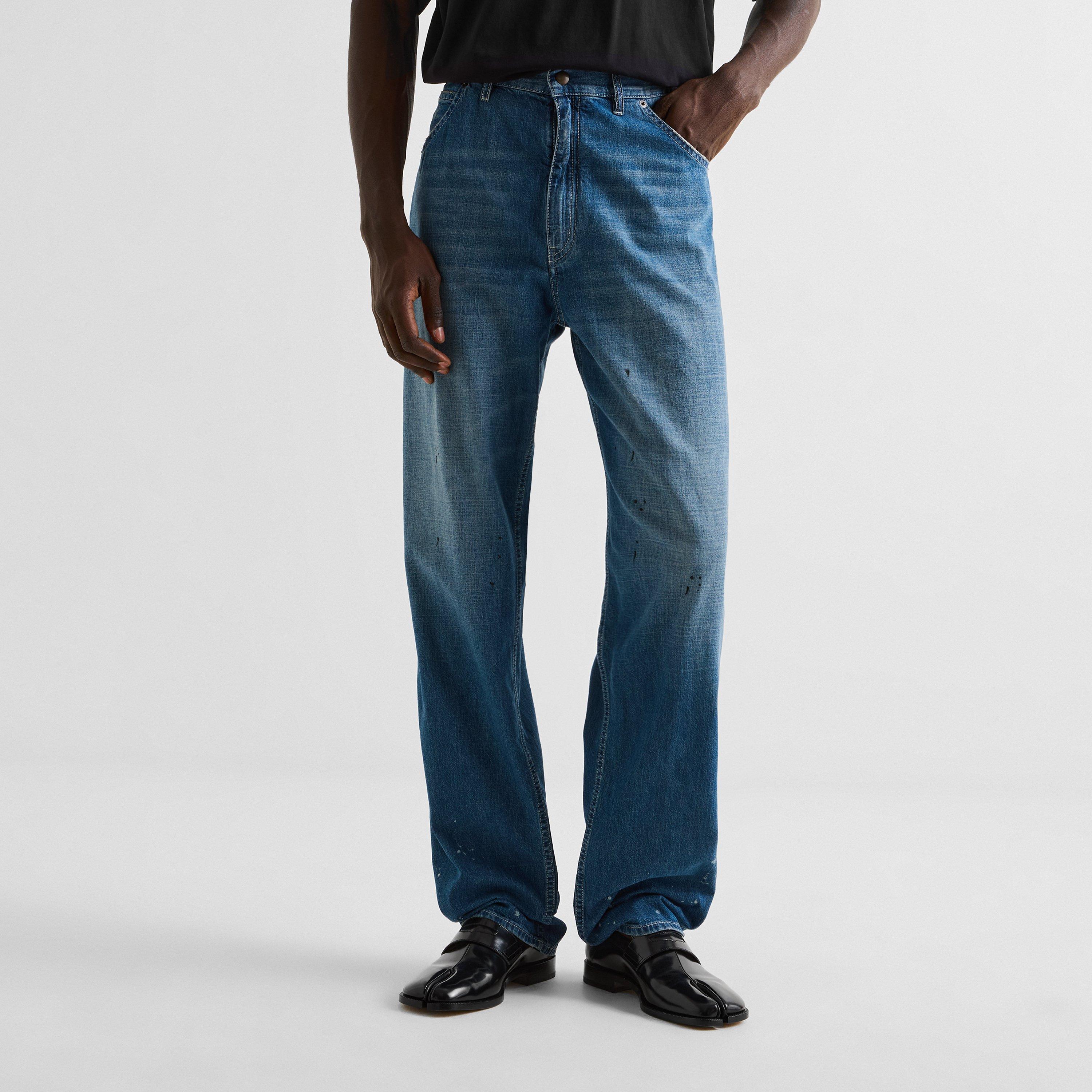 Old Blue Spots - Maison Margiela - Stained Straight Leg Jeans - 3