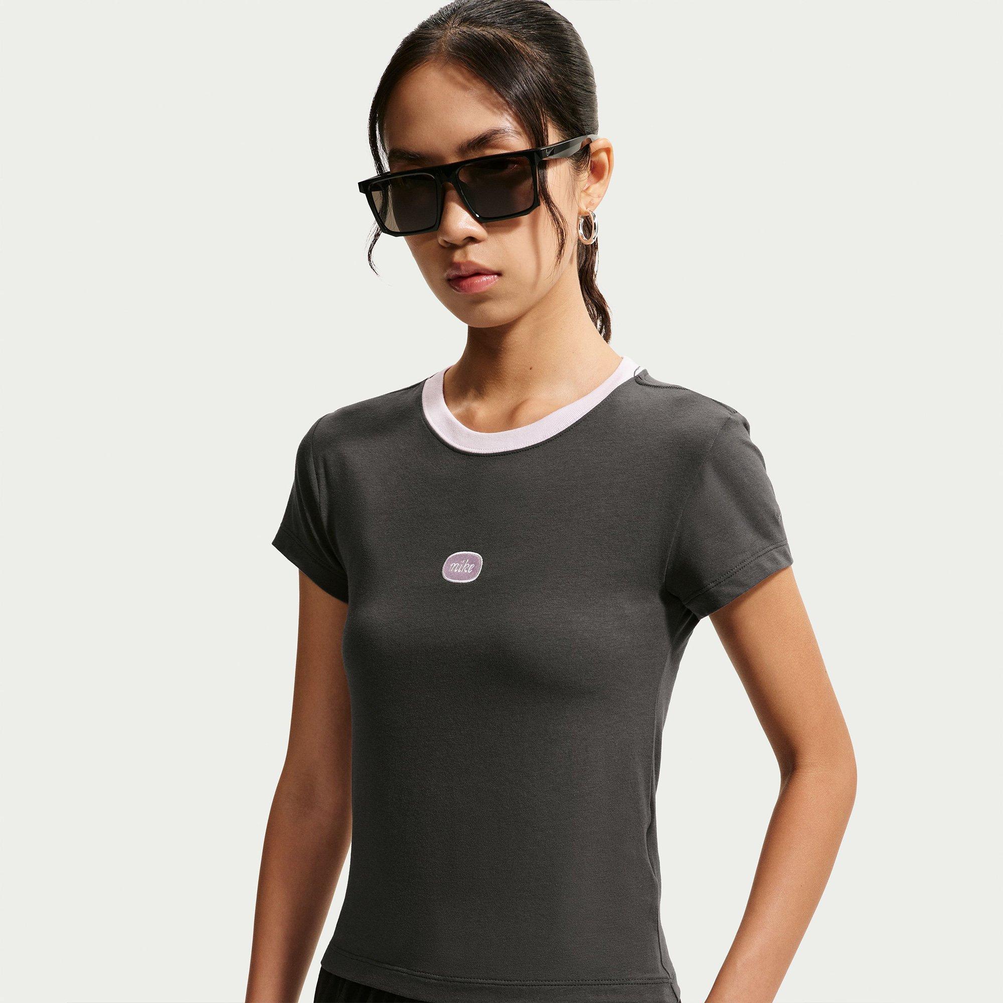 Anthracite - Nike - Women's Cropped T-Shirt - 3