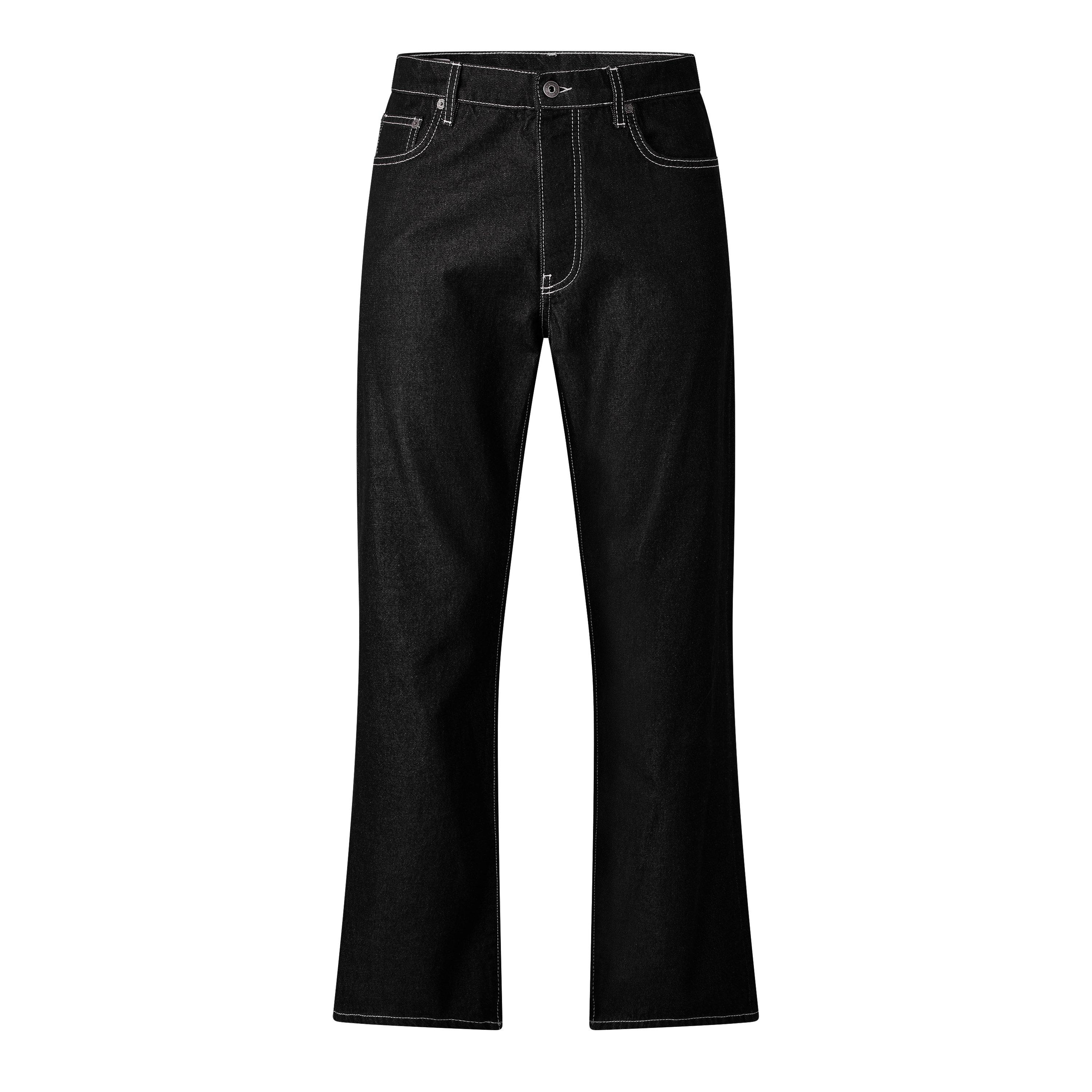 Black - Off White - Men's Relaxed Jean Straight Leg Jeans - 1