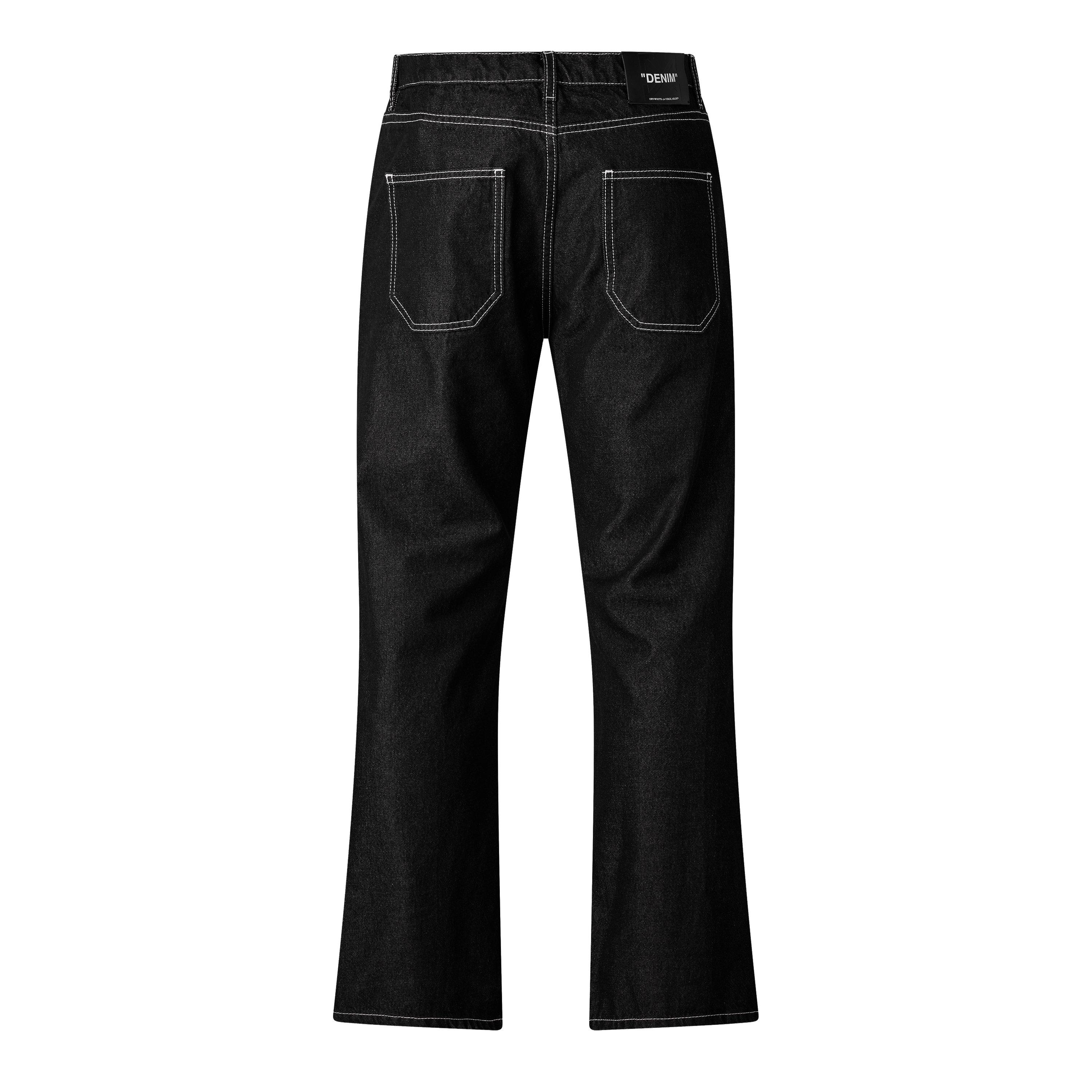 Black - Off White - Men's Relaxed Jean Straight Leg Jeans - 2