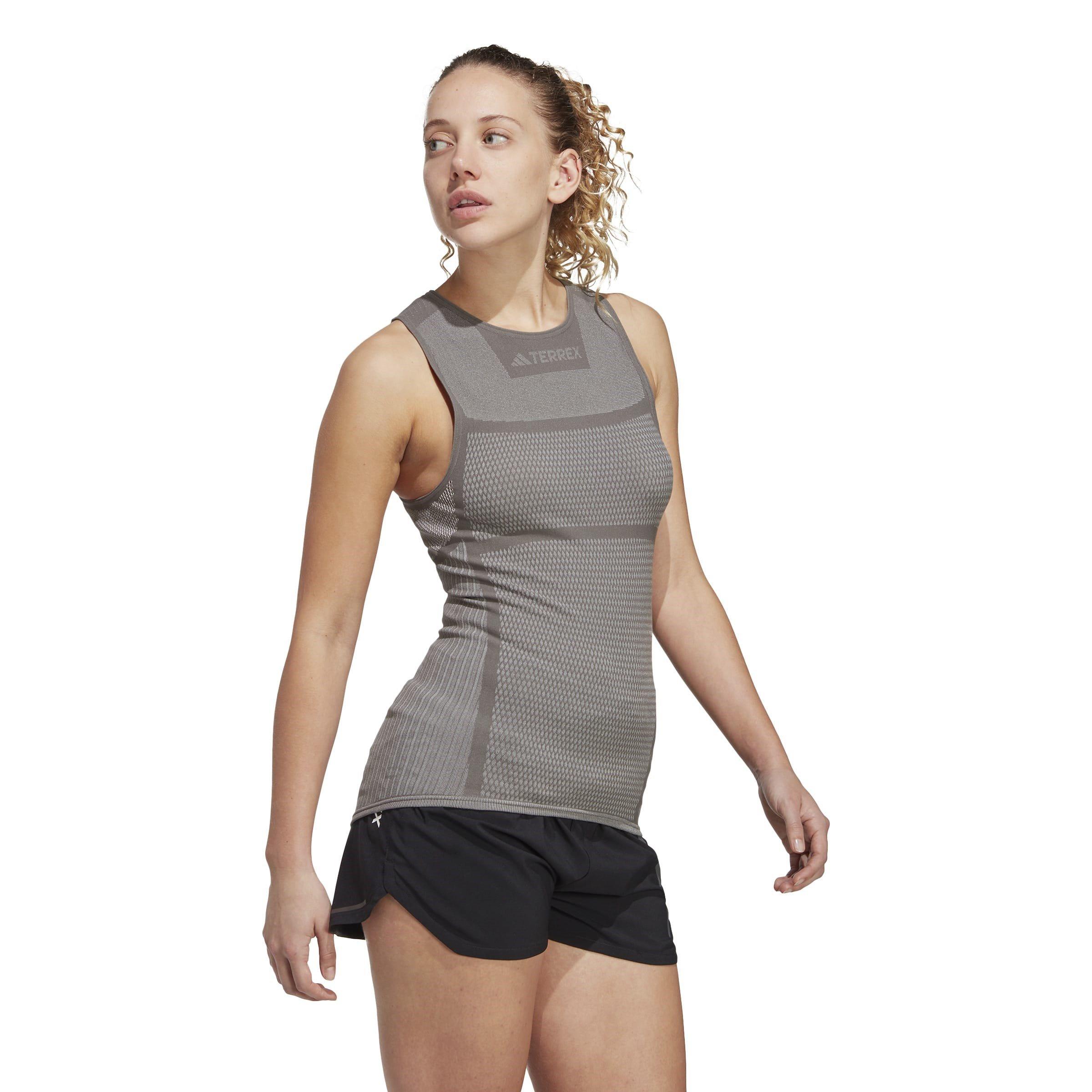 Grefiv/Hvid - adidas - Drynamo Sleeveless Training Top Womens - 4