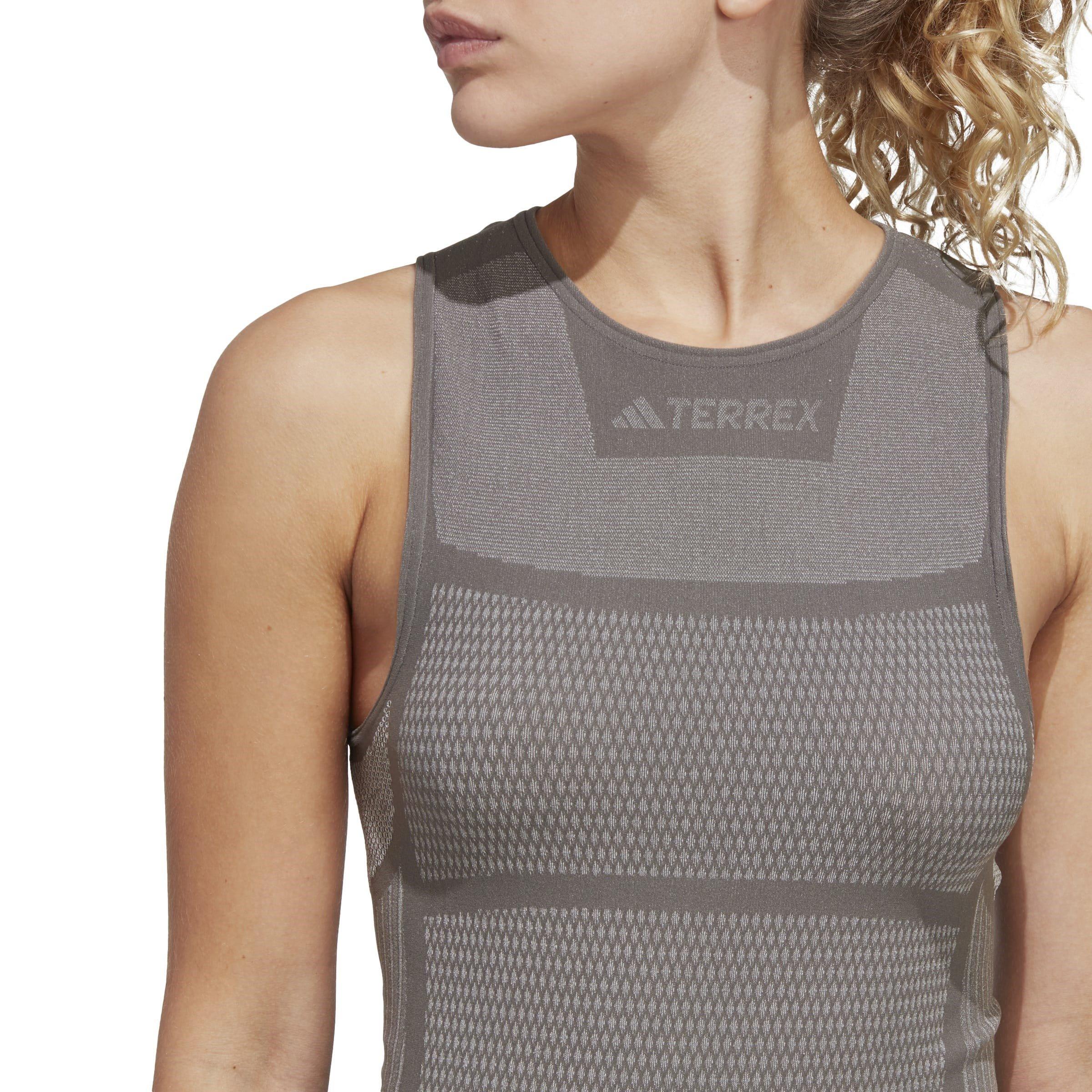 Grefiv/Hvid - adidas - Drynamo Sleeveless Training Top Womens - 5