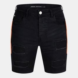 Brave Soul Short with Biker Patch Detail