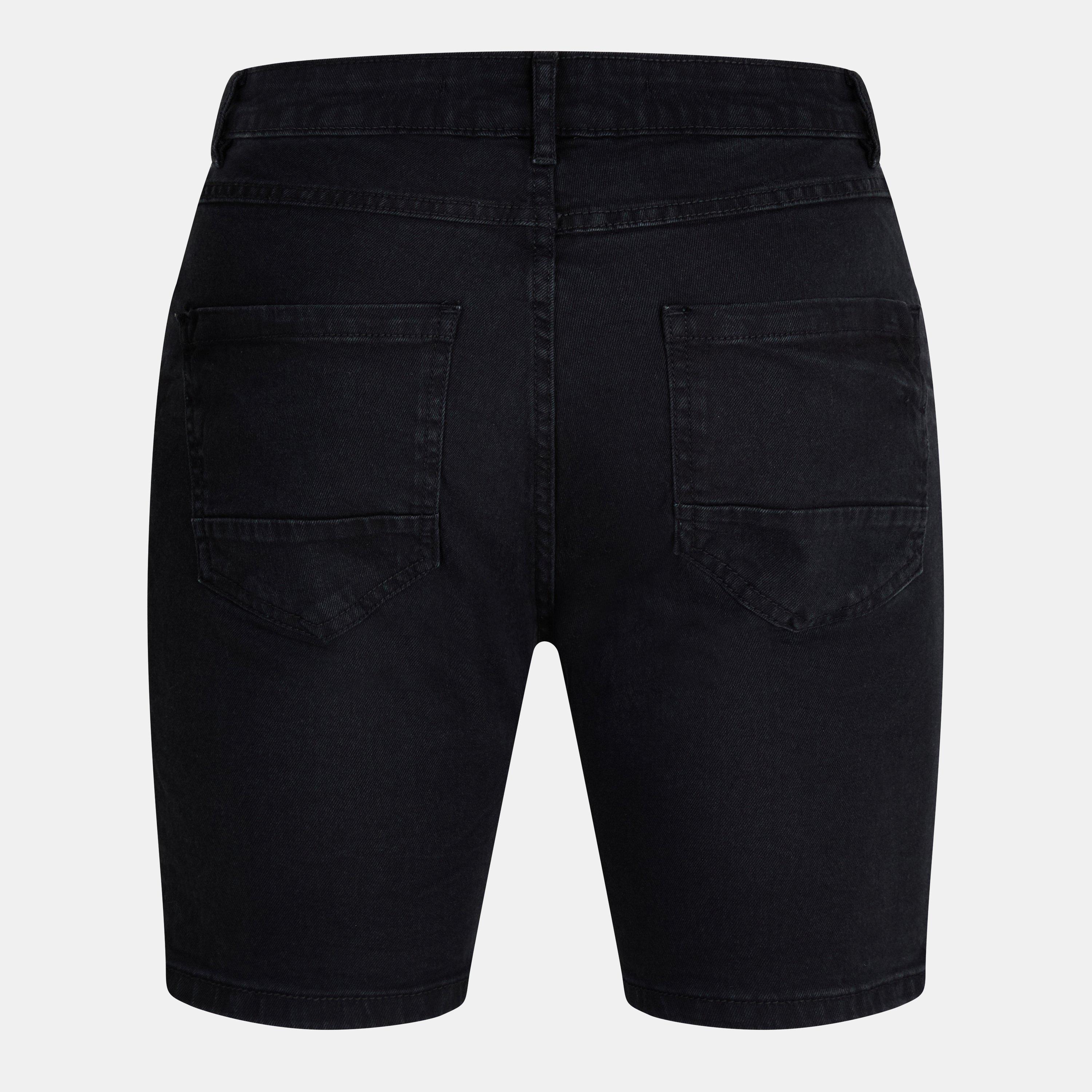 Charcoal Wash - Brave Soul - Short with Biker Patch Detail - 2