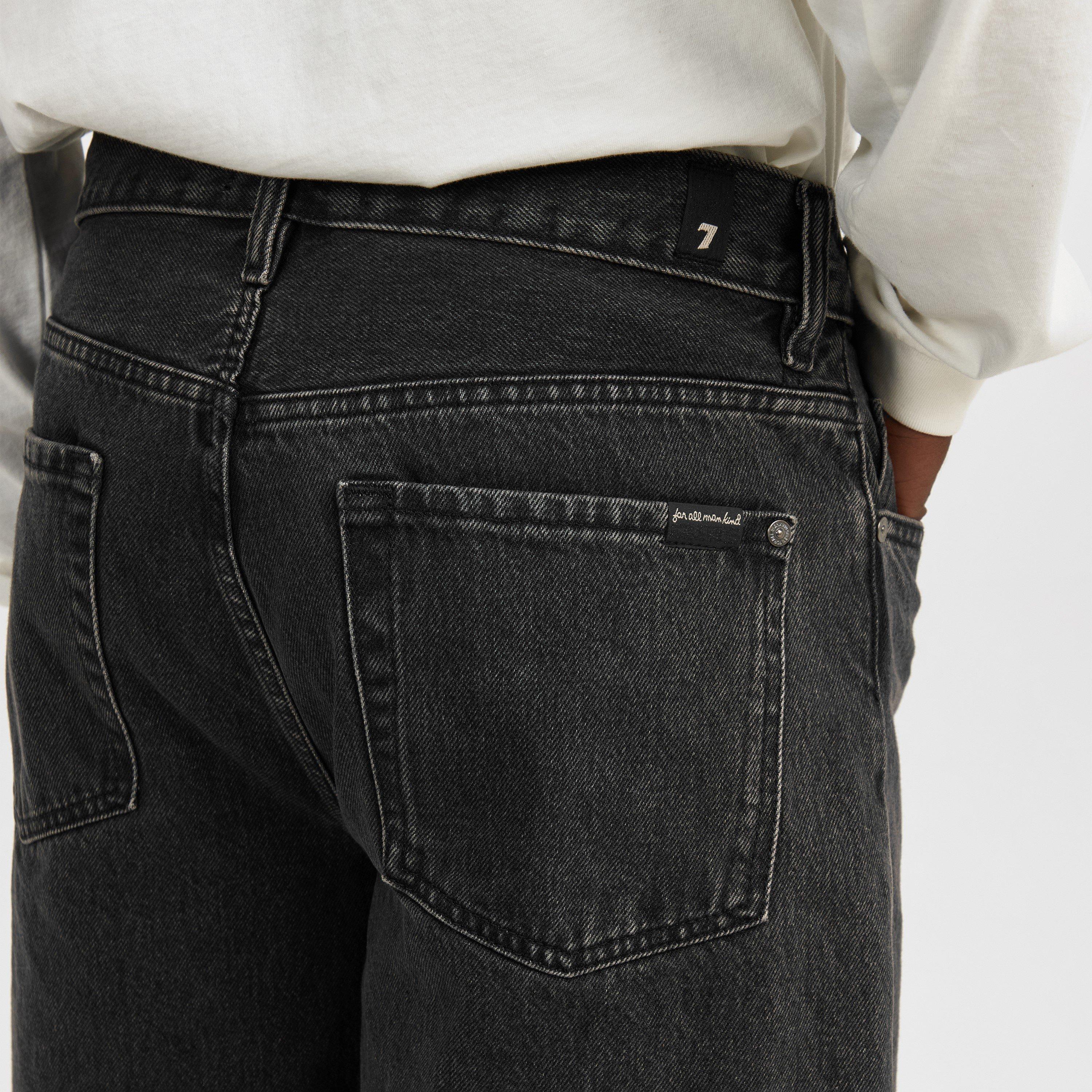 Washed Black - 7 For All Mankind - Men's Wide Denim Shorts - 5