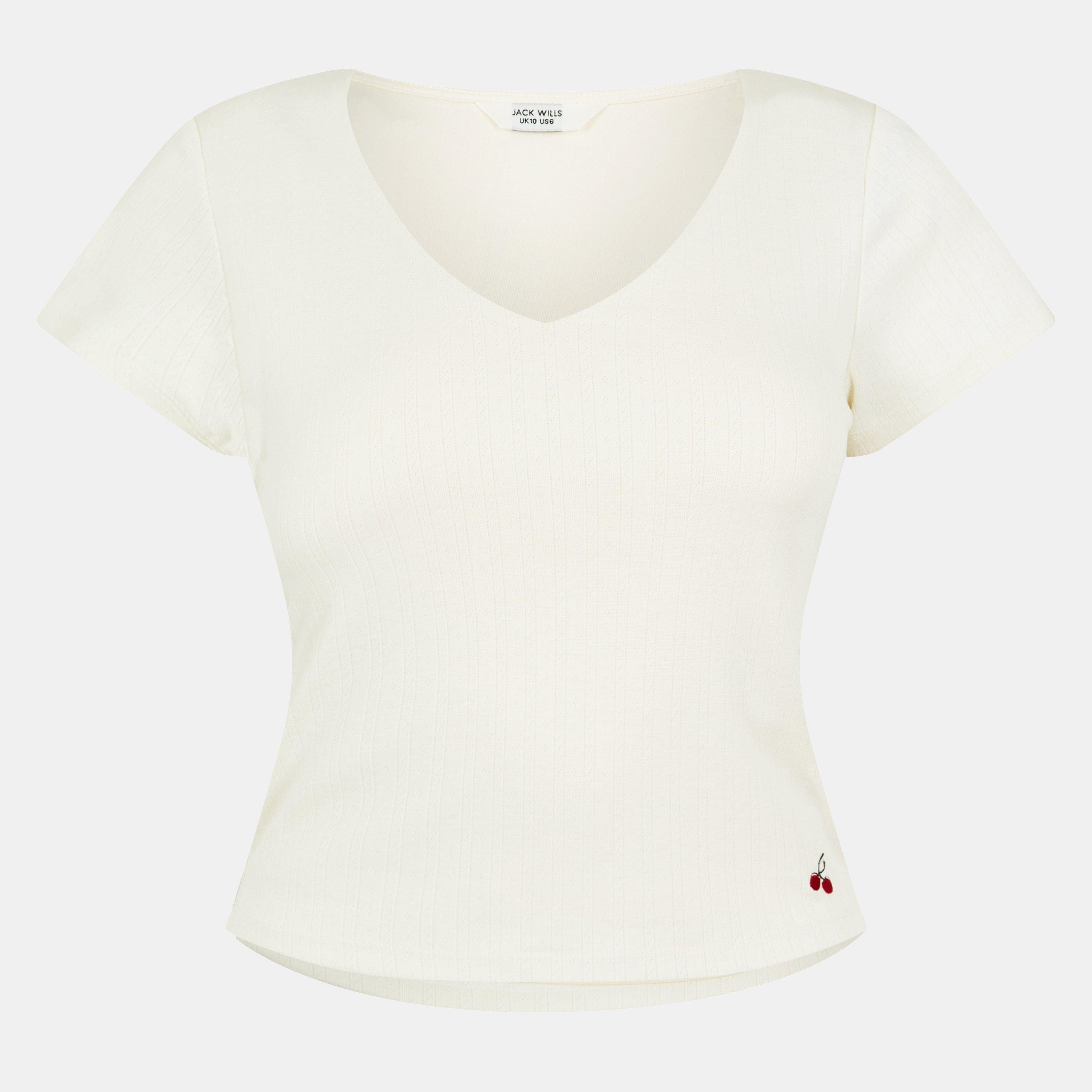 Vintage bijela - Jack Wills - Women's JW Pointelle Crop Top - 1