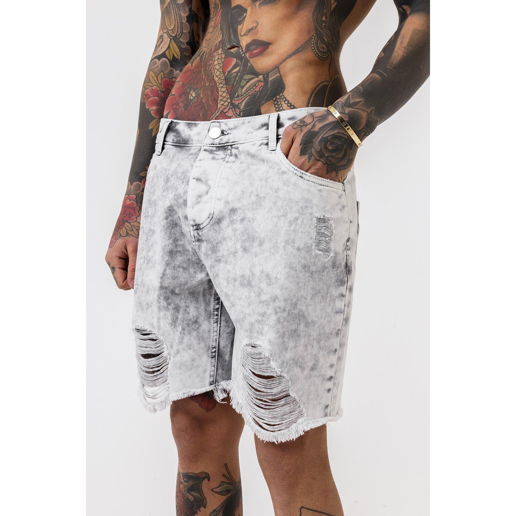Grises - Good For Nothing - Denim Shorts Acid Grey - 2