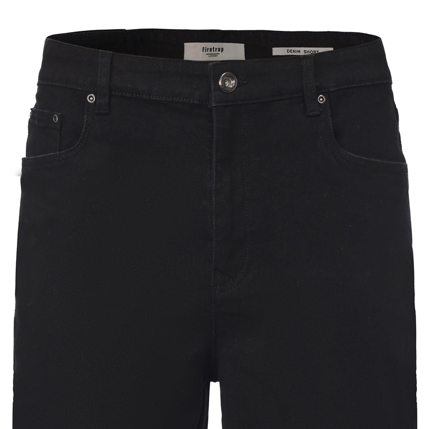 Preto - Firetrap - Men's Cotton 5 Pocket Denim Shorts - 3