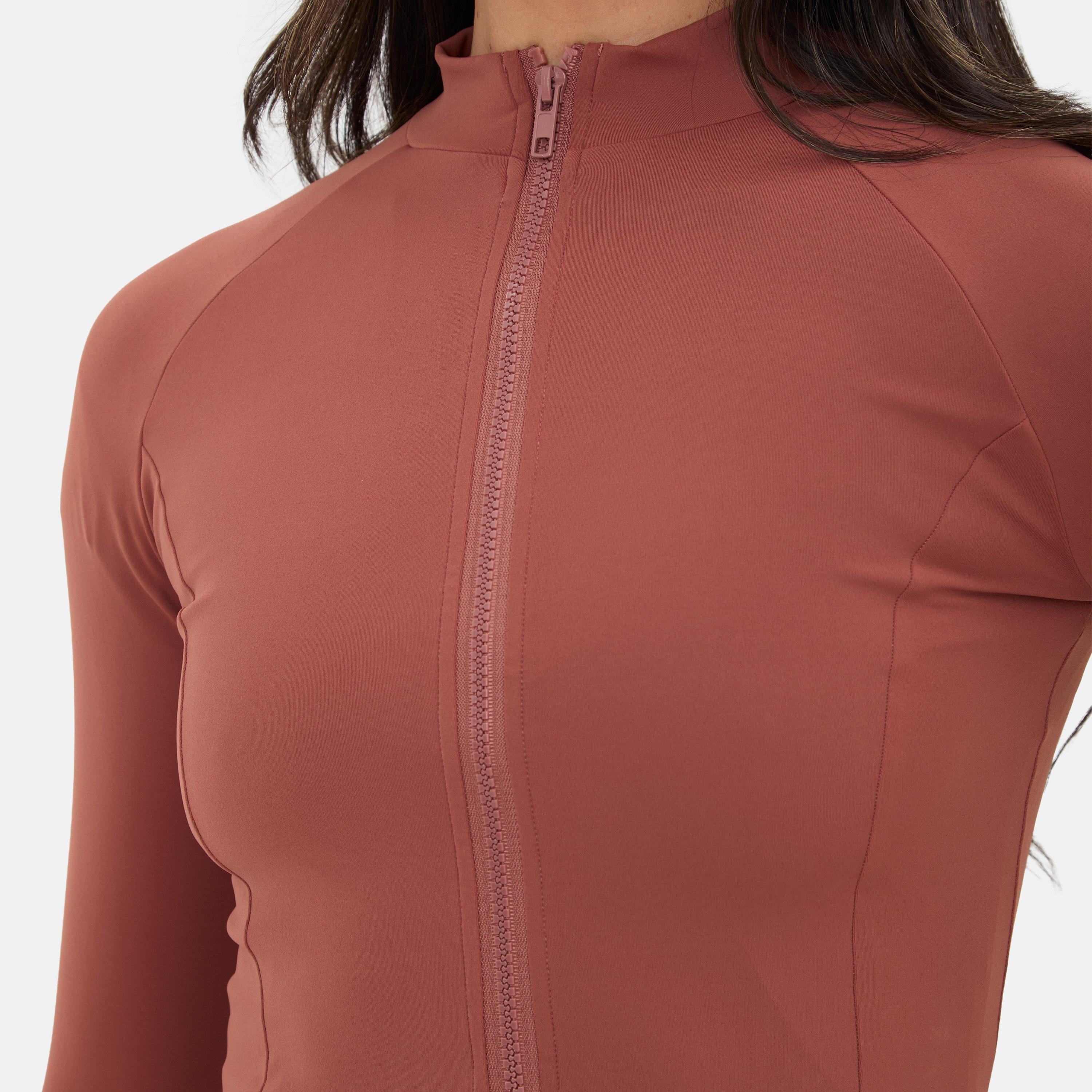 Mocha - I Saw It First - Zip Thru Long Sleeve Top - 3