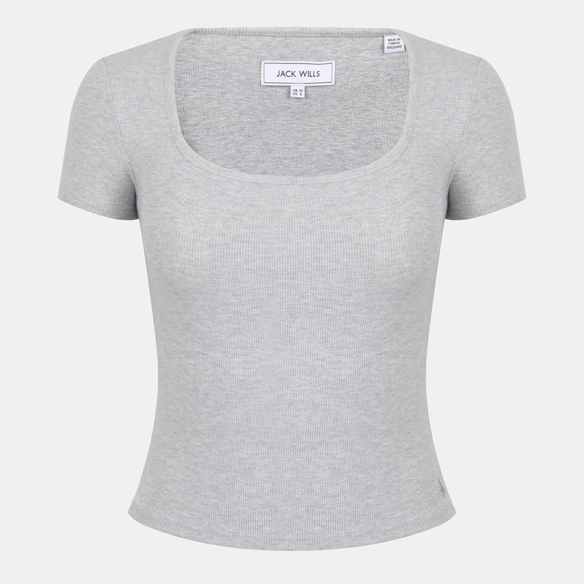 Grey Marl - Jack Wills - Women's Long-Sleeve T-Shirt - 1