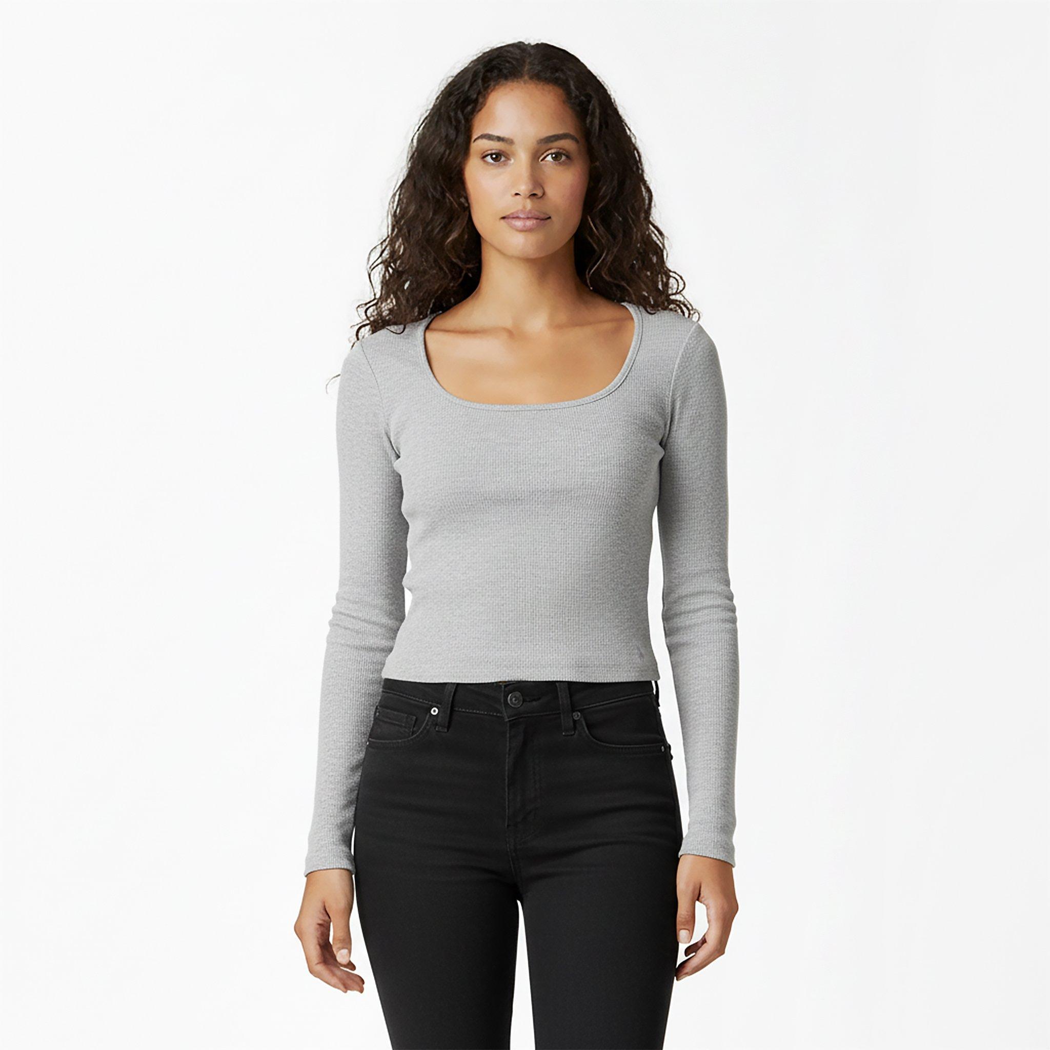 Grey Marl - Jack Wills - Women's Long-Sleeve T-Shirt - 3