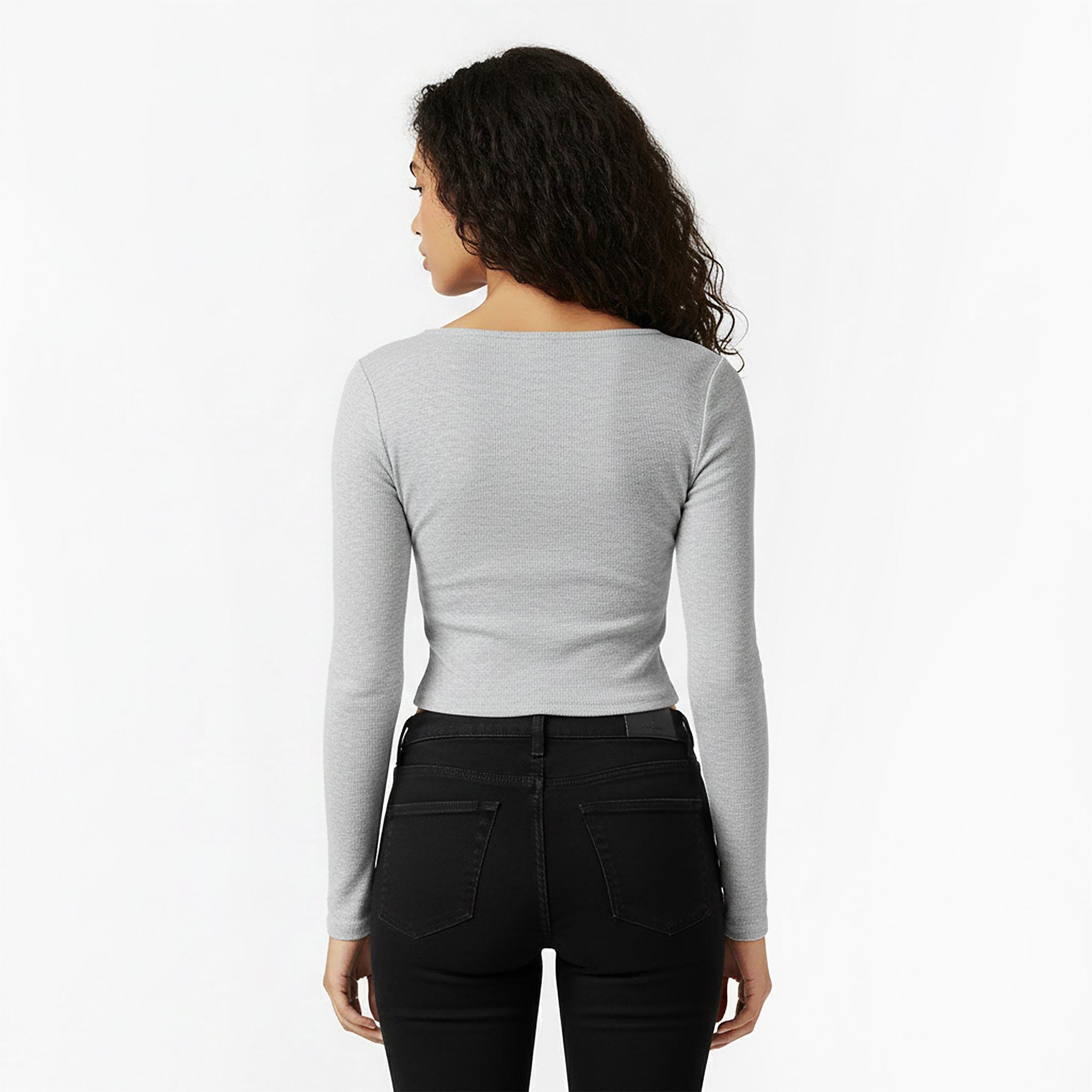 Grey Marl - Jack Wills - Women's Long-Sleeve T-Shirt - 4