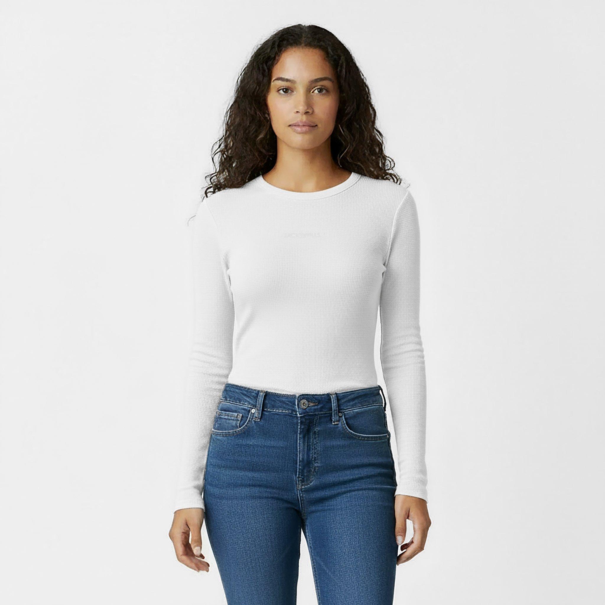 Blanco vintage - Jack Wills - Women's Waffle LSBaby Cotton Crew Neck Slim Fit Long Sleeve T-Shirt - 3