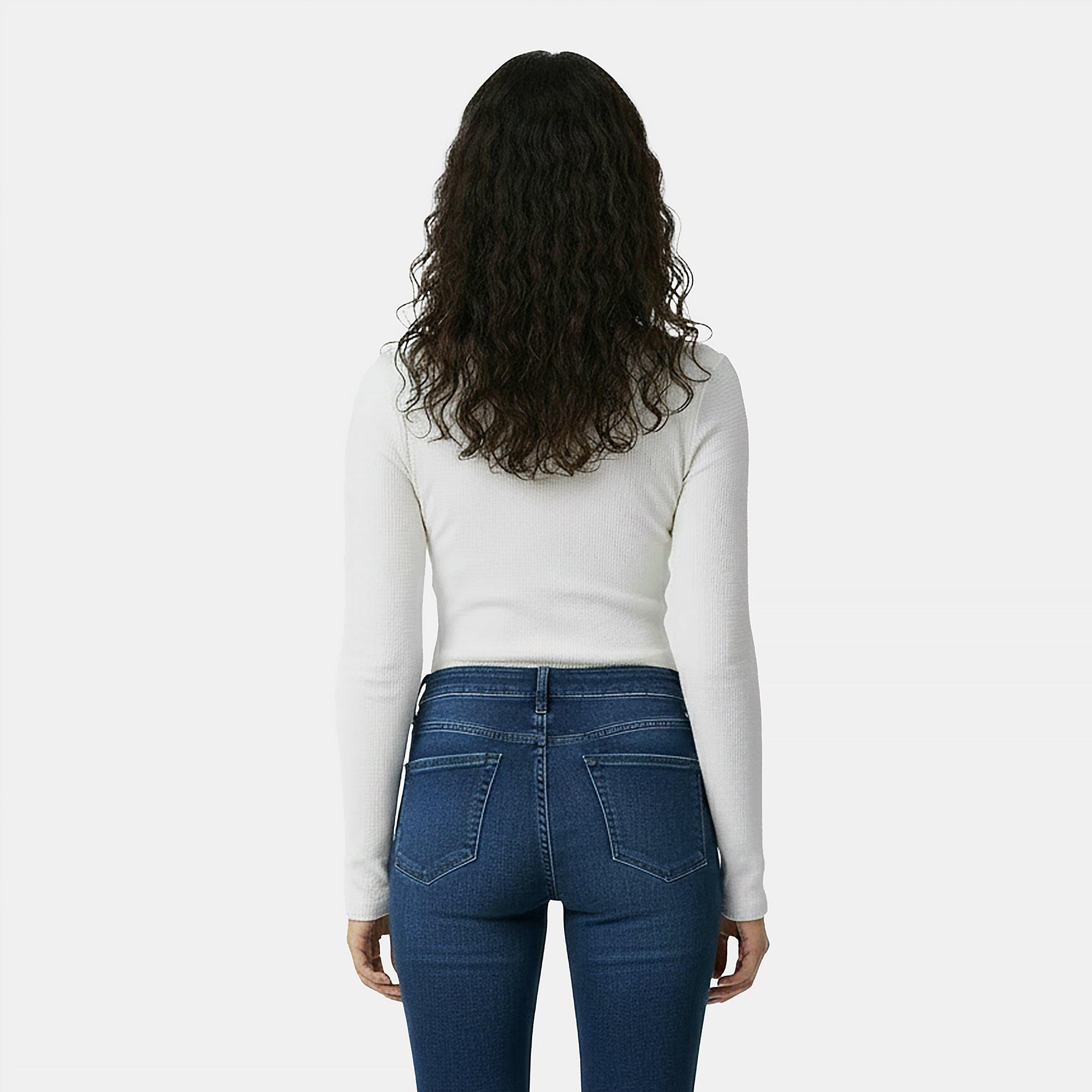 Blanco vintage - Jack Wills - Women's Waffle LSBaby Cotton Crew Neck Slim Fit Long Sleeve T-Shirt - 4