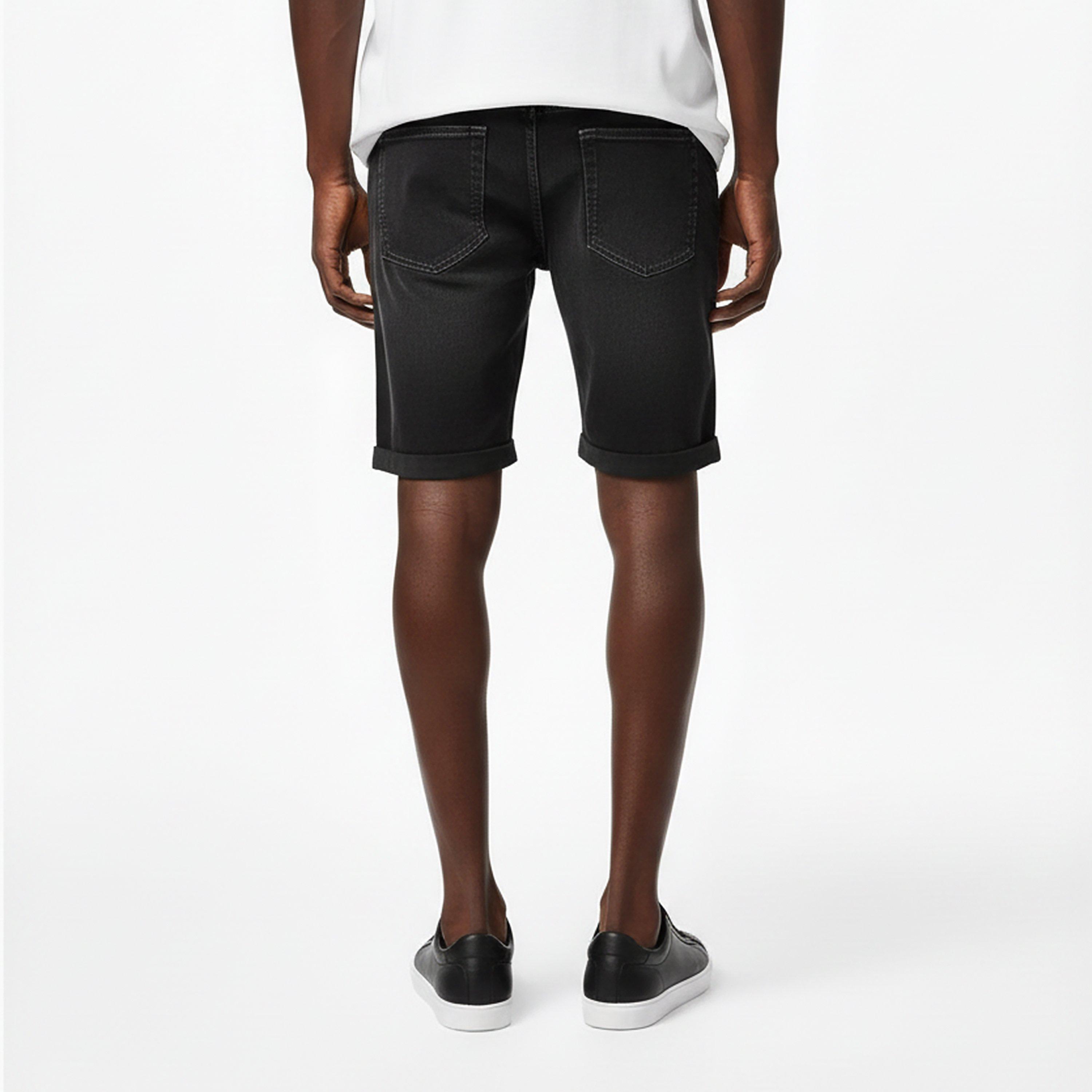 Dark Grey - Hugo - Men's Denim Shorts - 4