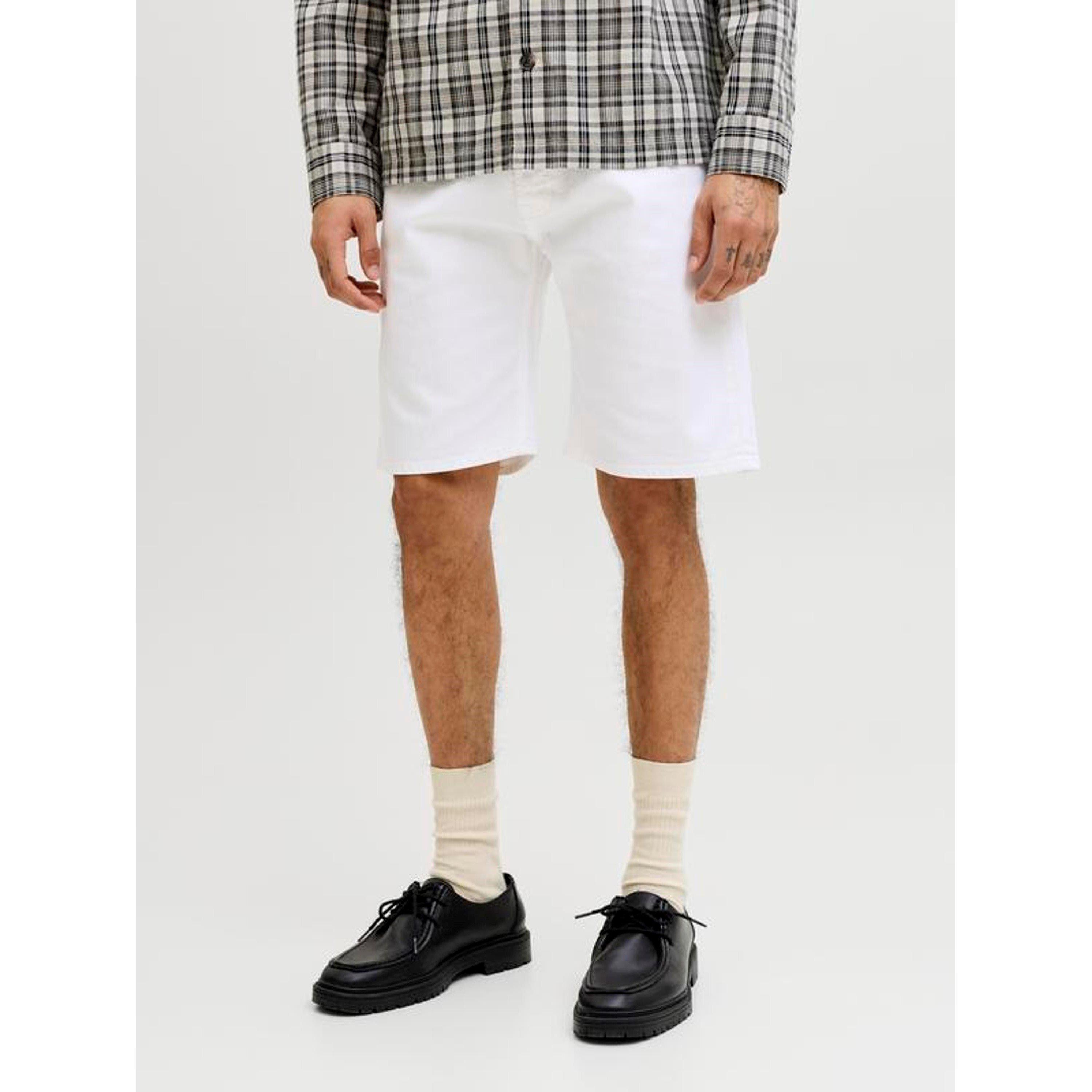Optic White - Jack and Jones - Mens Rick Slim Denim Shorts - 5