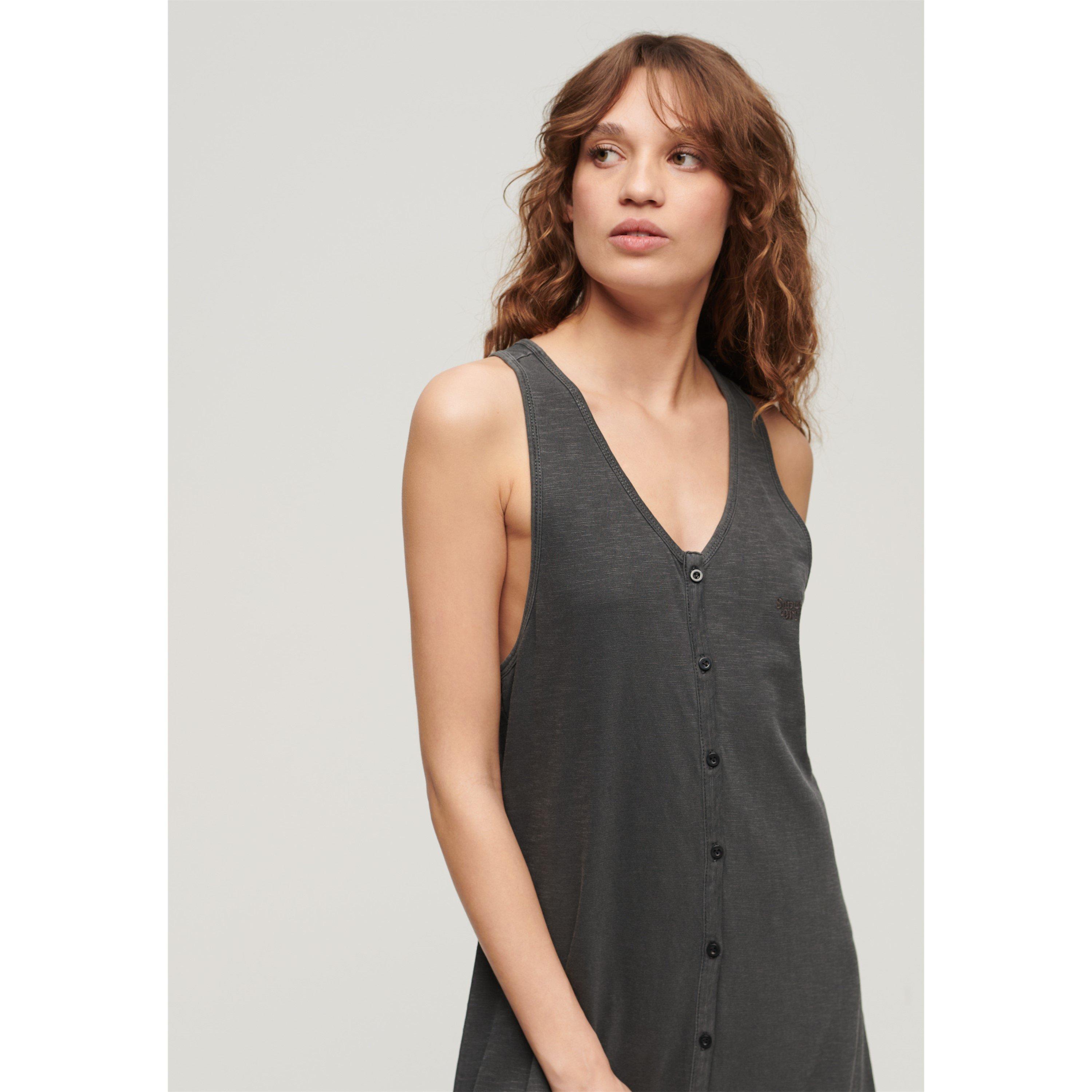 Black - Superdry - Women's Beach Jersey Vest Midi Dress - 2