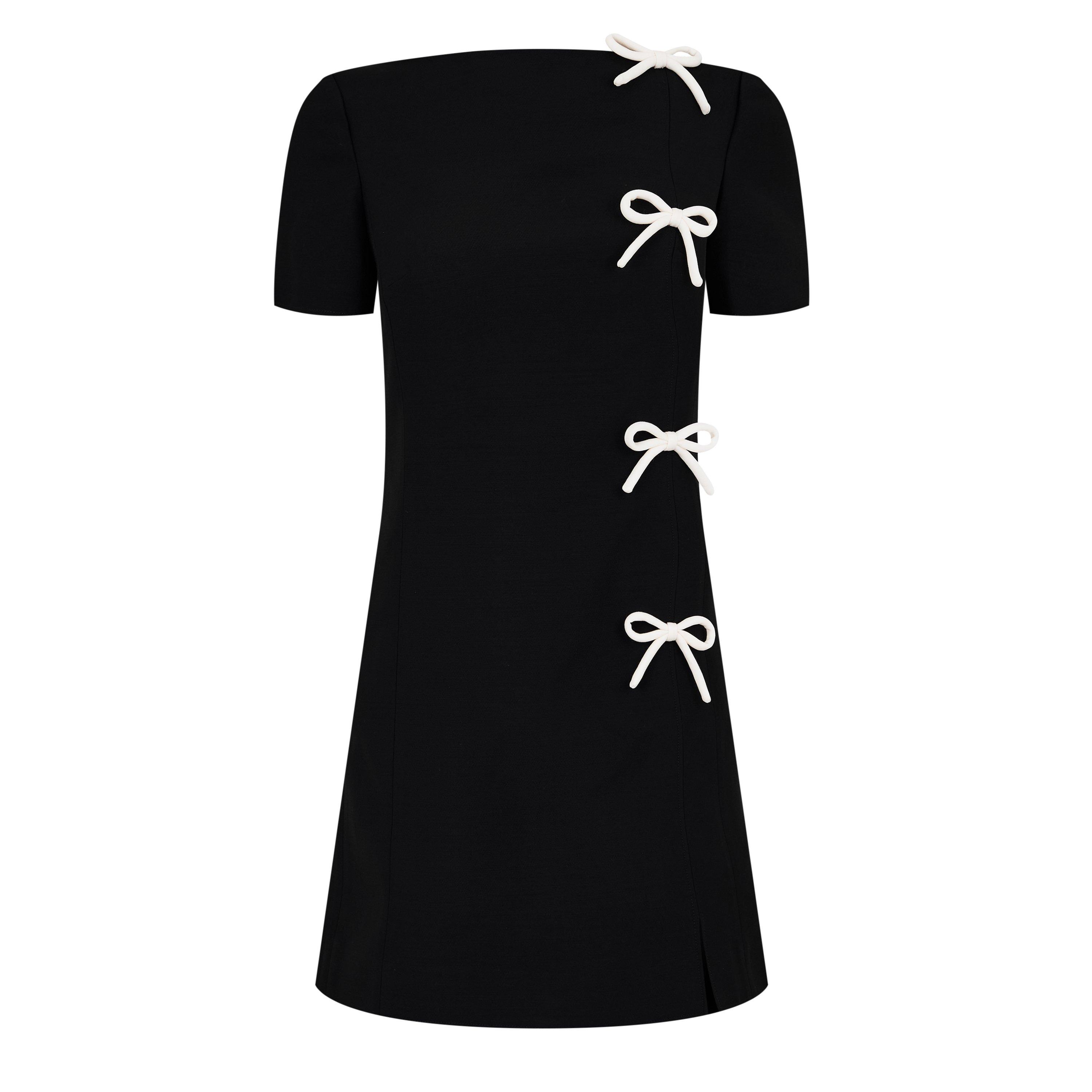 NERO/AVORIO - Valentino - Crepe Couture Mini Dress - 5