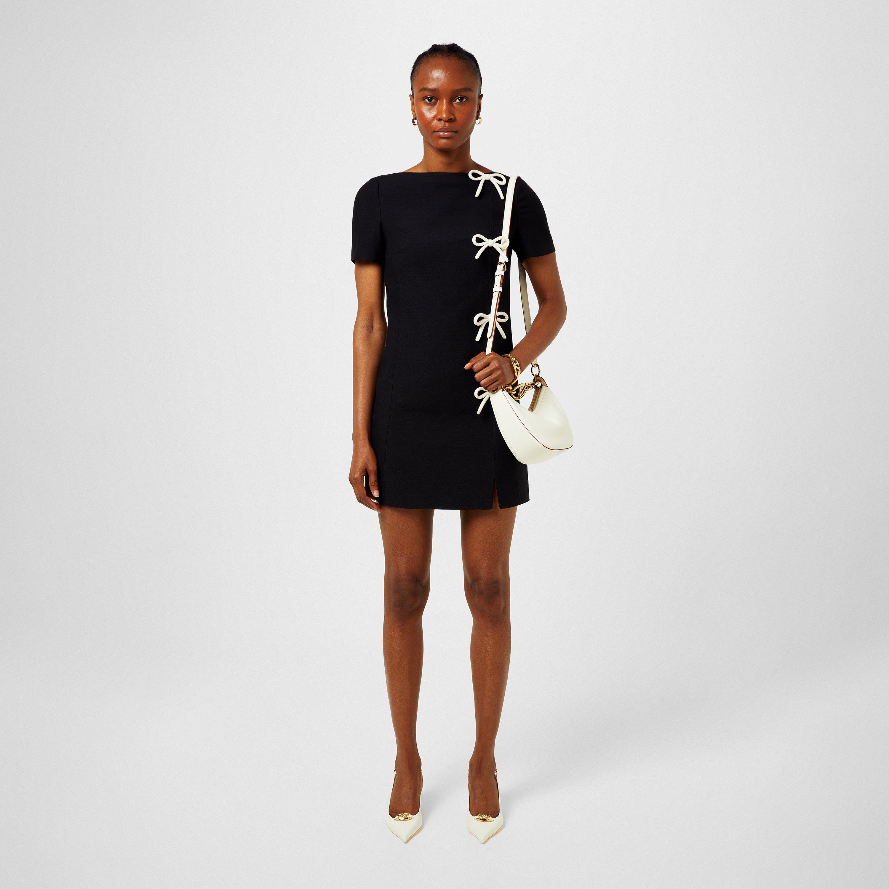 NERO/AVORIO - Valentino - Crepe Couture Mini Dress - 4